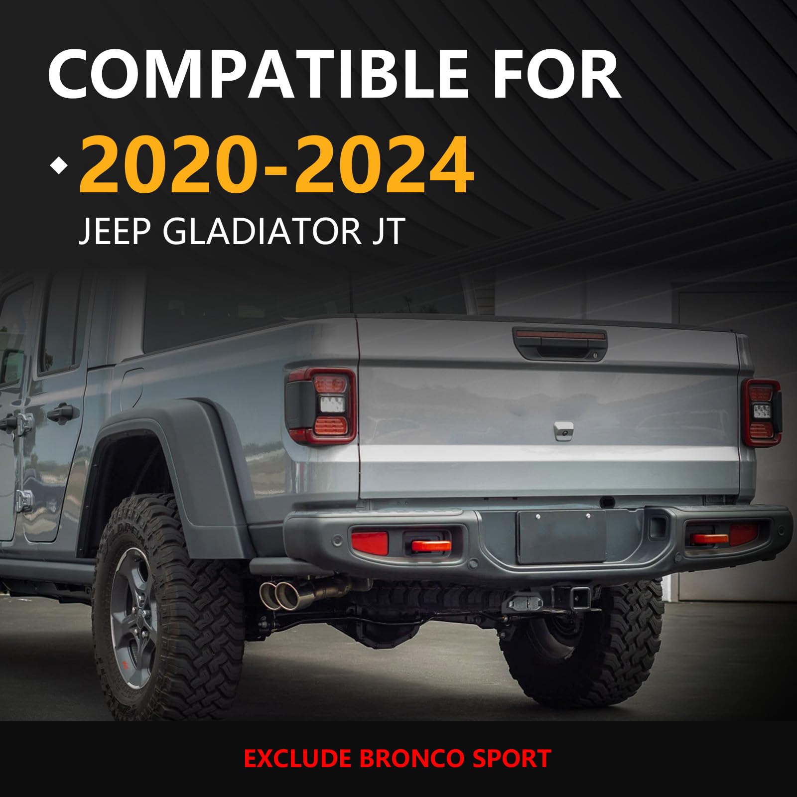 YZONA Jeep Gladiator JT Tow Hitch, 2-Inch Receiver, Class 3, Black Carbon Steel, 2020-2024 Model, Includes Cover