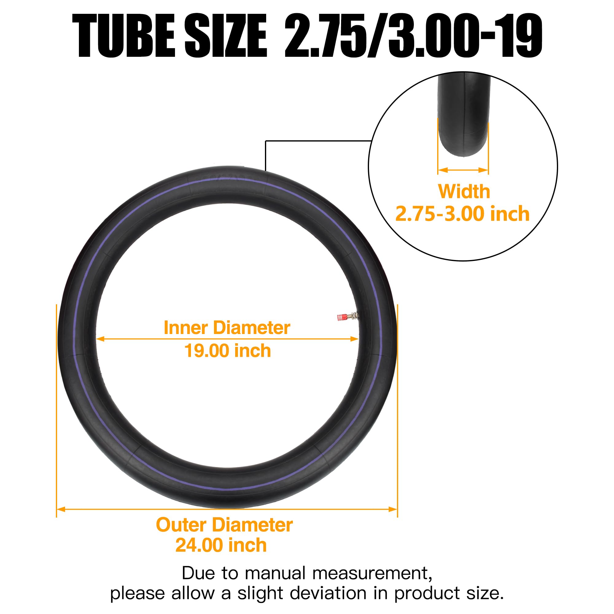 2.75/3.00-19 2.75x19 2.50-19 70/100-19 Inner Tube for Honda CRF 100F 125FB 150F 450R Kawasaki KX 100 250 500 250F 450F Off Road