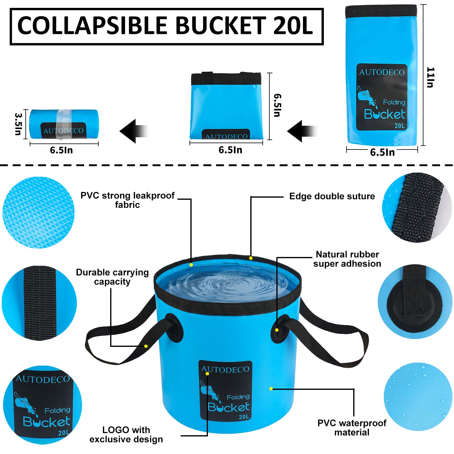 Autodeco 42Pcs Car Wash Detailing Kit Cleaning Kits With Foam Gun Sprayer Wash Brush With Long Handle Collapsible Bucket Large W