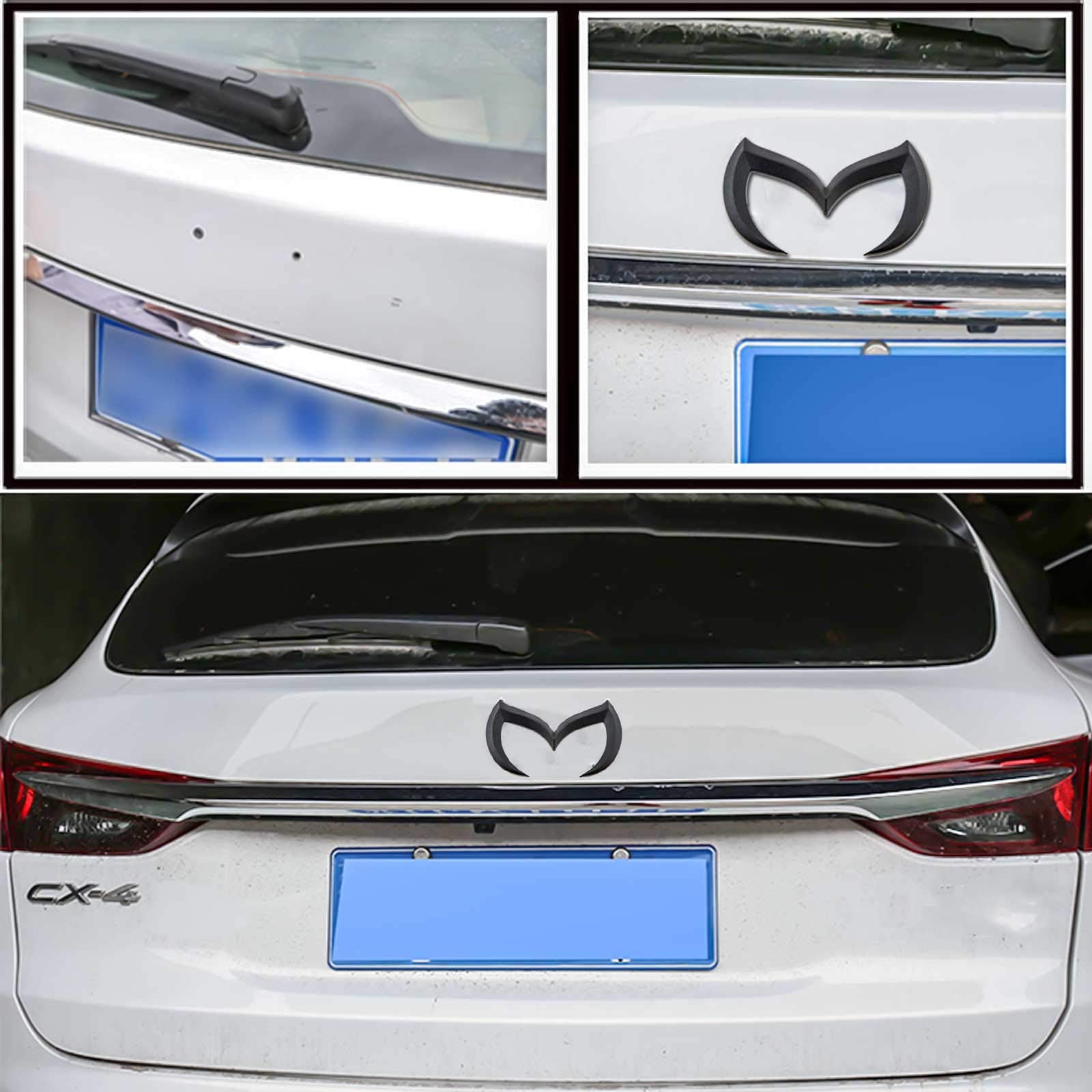 Xotic Tech Rear Trunk Evil M Emblem Badge Decal for Mazda 3 6 CX MX Miata - Matte Black Aluminum, Model aa123