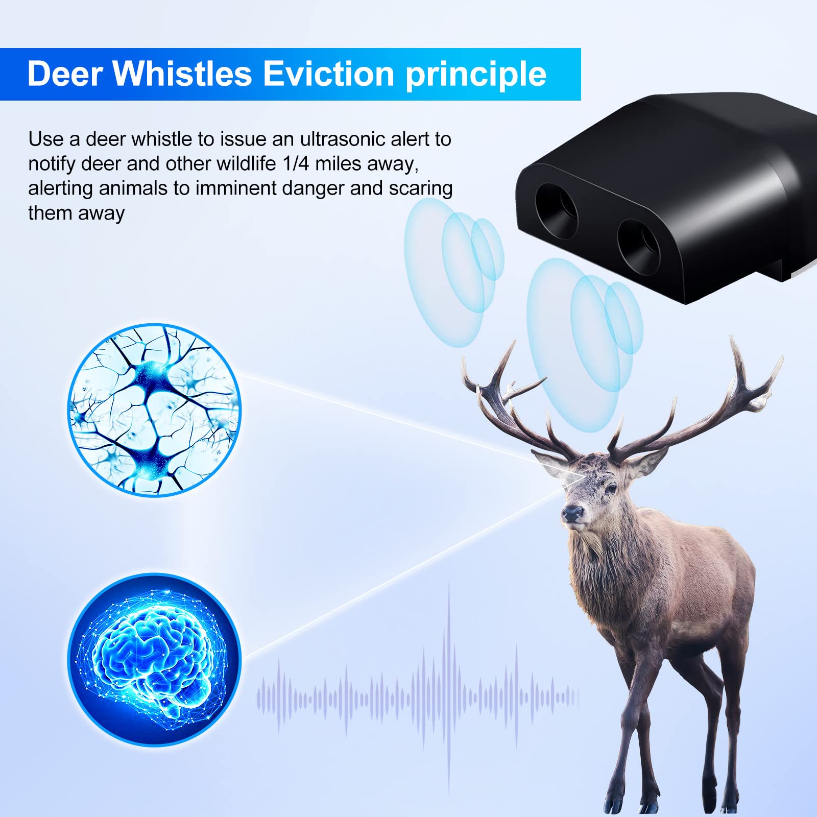 Frienda Deer Whistles - 10 Pieces Car and Motorcycle Warning Devices, Black Classic Style