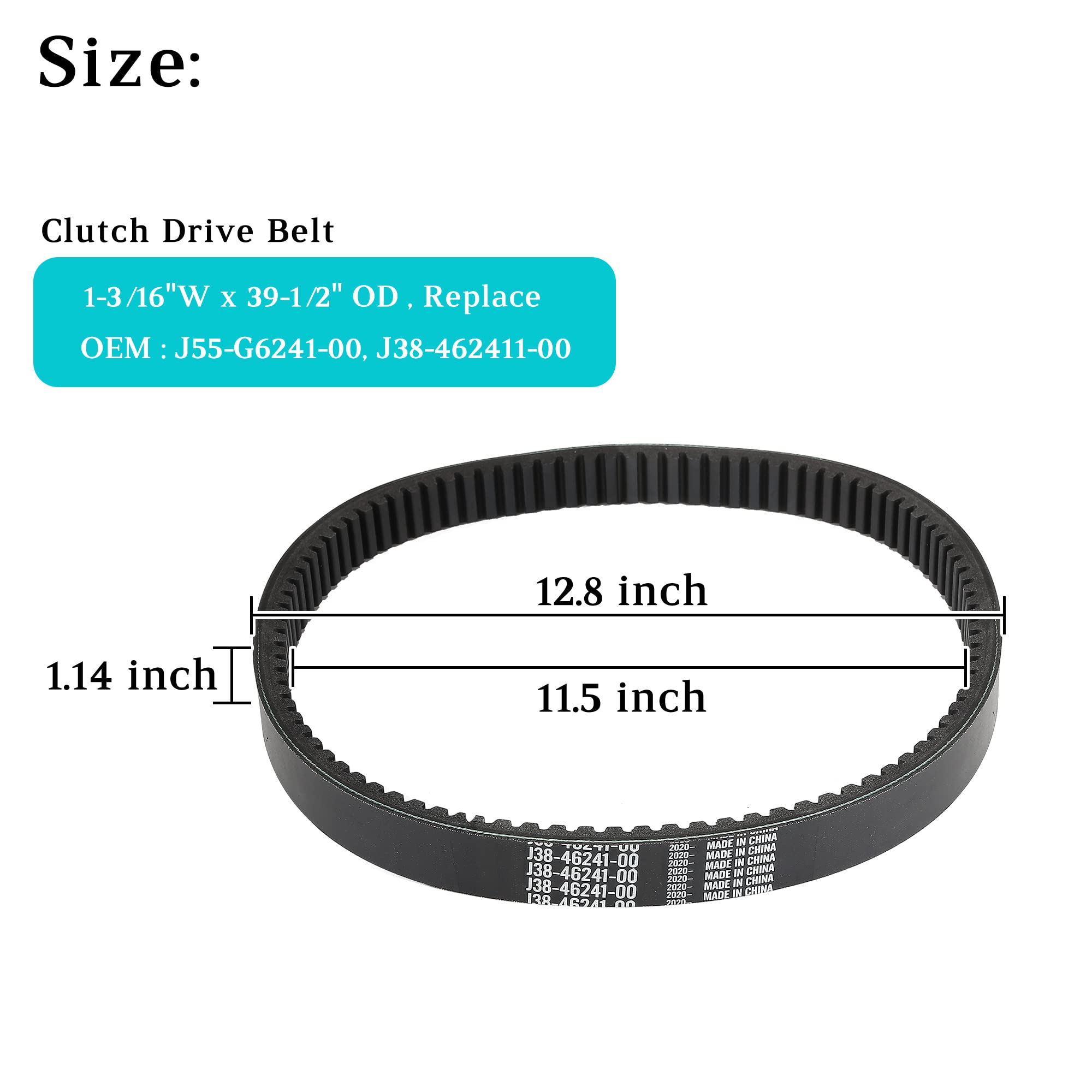 10L0L Clutch Drive Belt For Yamaha G2 G5 G8 G9 G11 G14 G16 G19 G20 G21 G22 G29/Drive 4 Cycle Gas Golf Cart, Oem J38-46241-00, J5