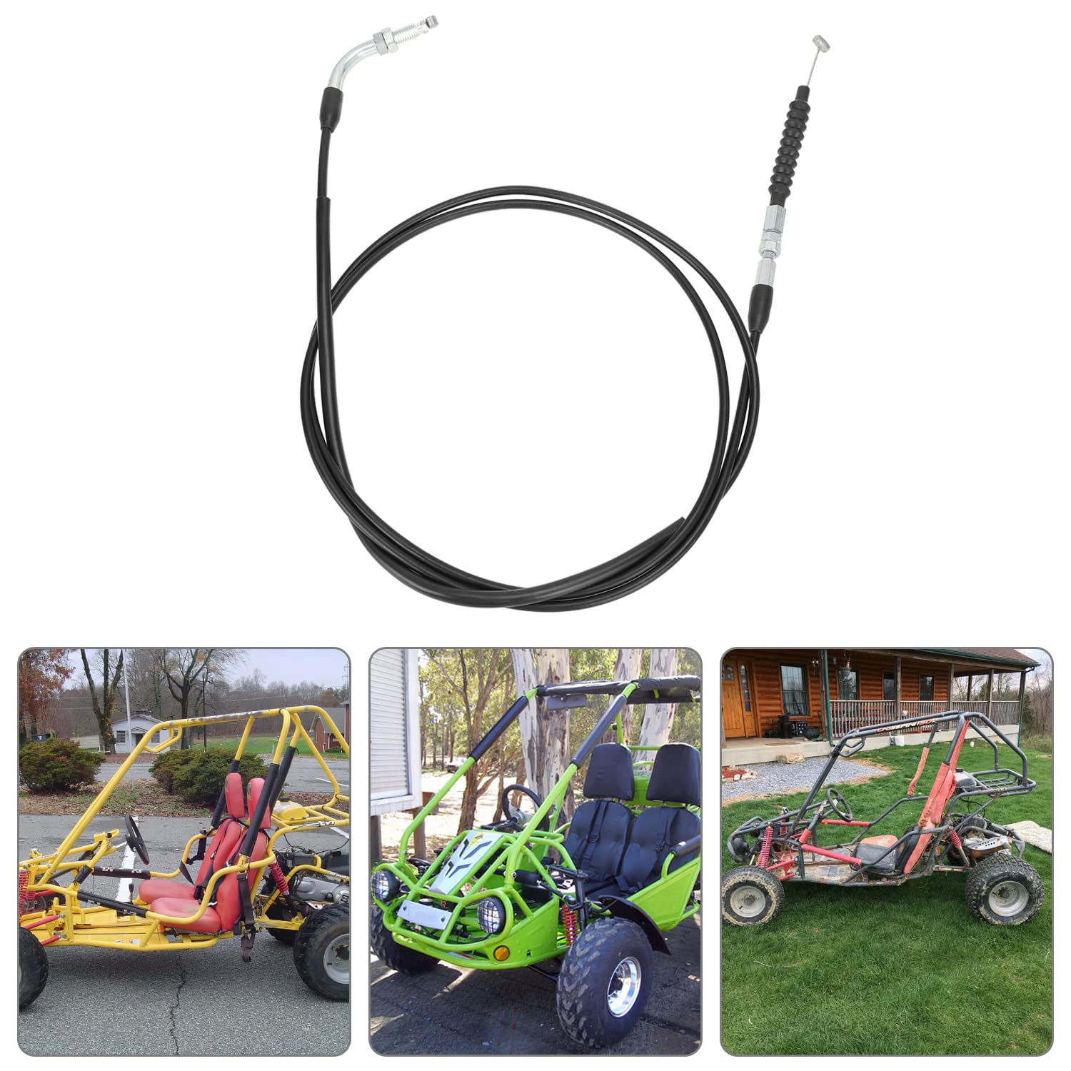 YOXUFA 82" Throttle Cable for Go Karts & Dune Buggies, Black, Model YO-LX17