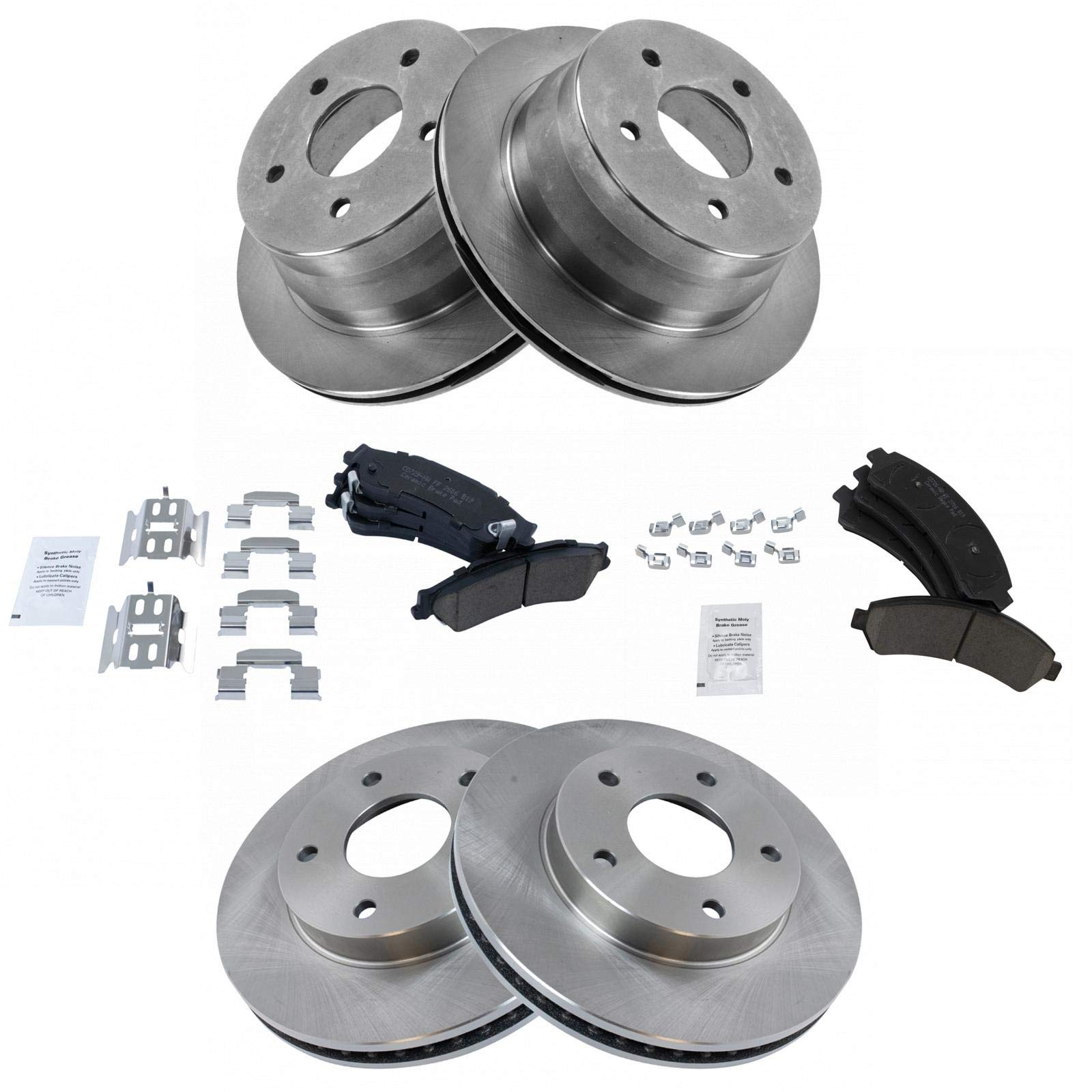 Trq Front Rear Ceramic Brake Pad & 4 Rotor Set Kit For Blazer Jimmy Bravada
