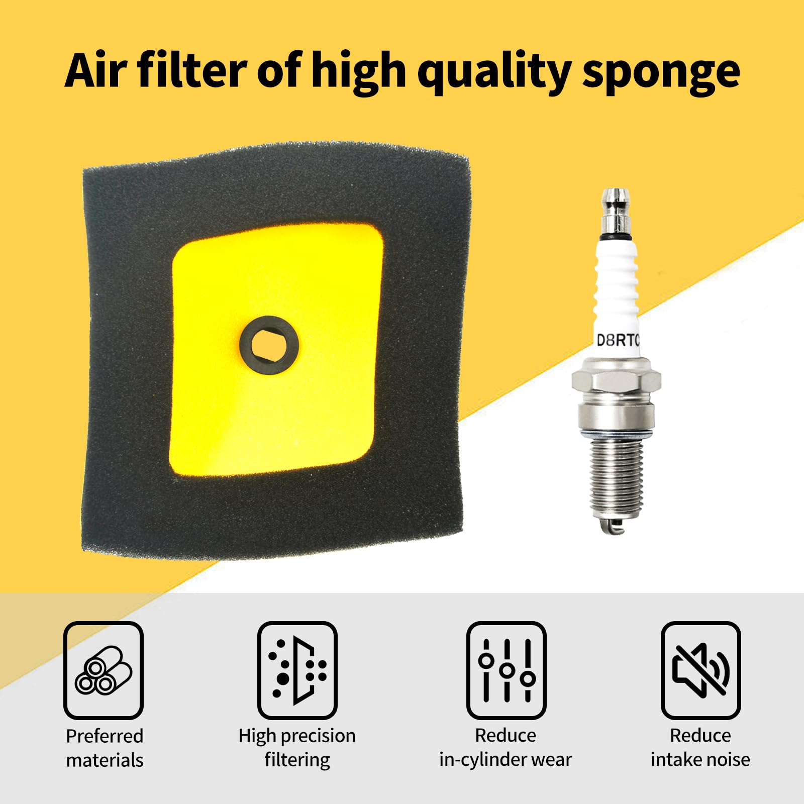 OuYi Motorcycle Air Filter & Spark Plug for Honda CRF150F 2003-2017, CRF230F 2003-2019 - High Performance Replacement Parts