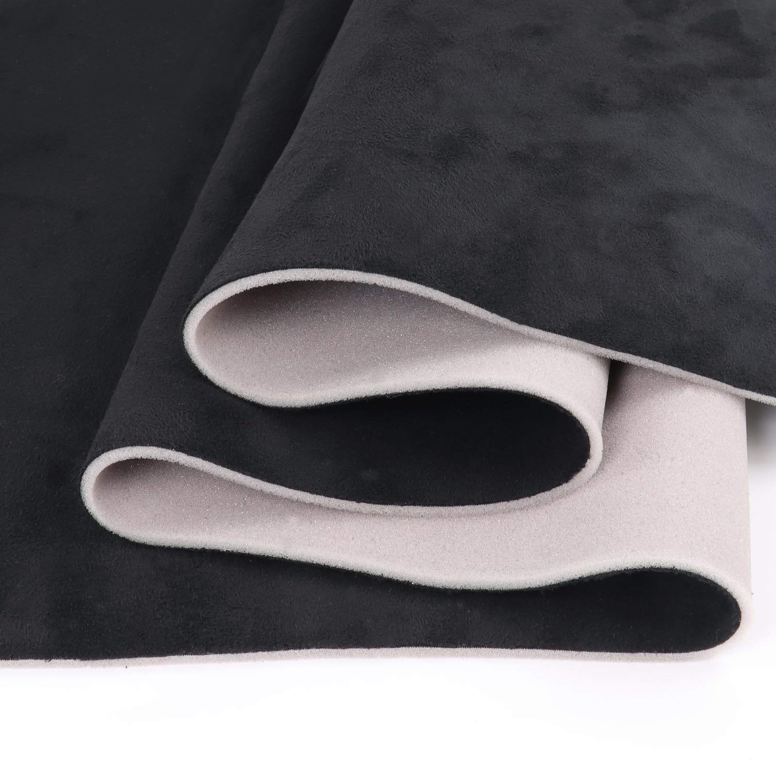 Car Elements Suede Headliner Fabric With Foam Backing 60'' W  54'' L Black Auto Suede Headliner Material Car Roof Upholstery Fab