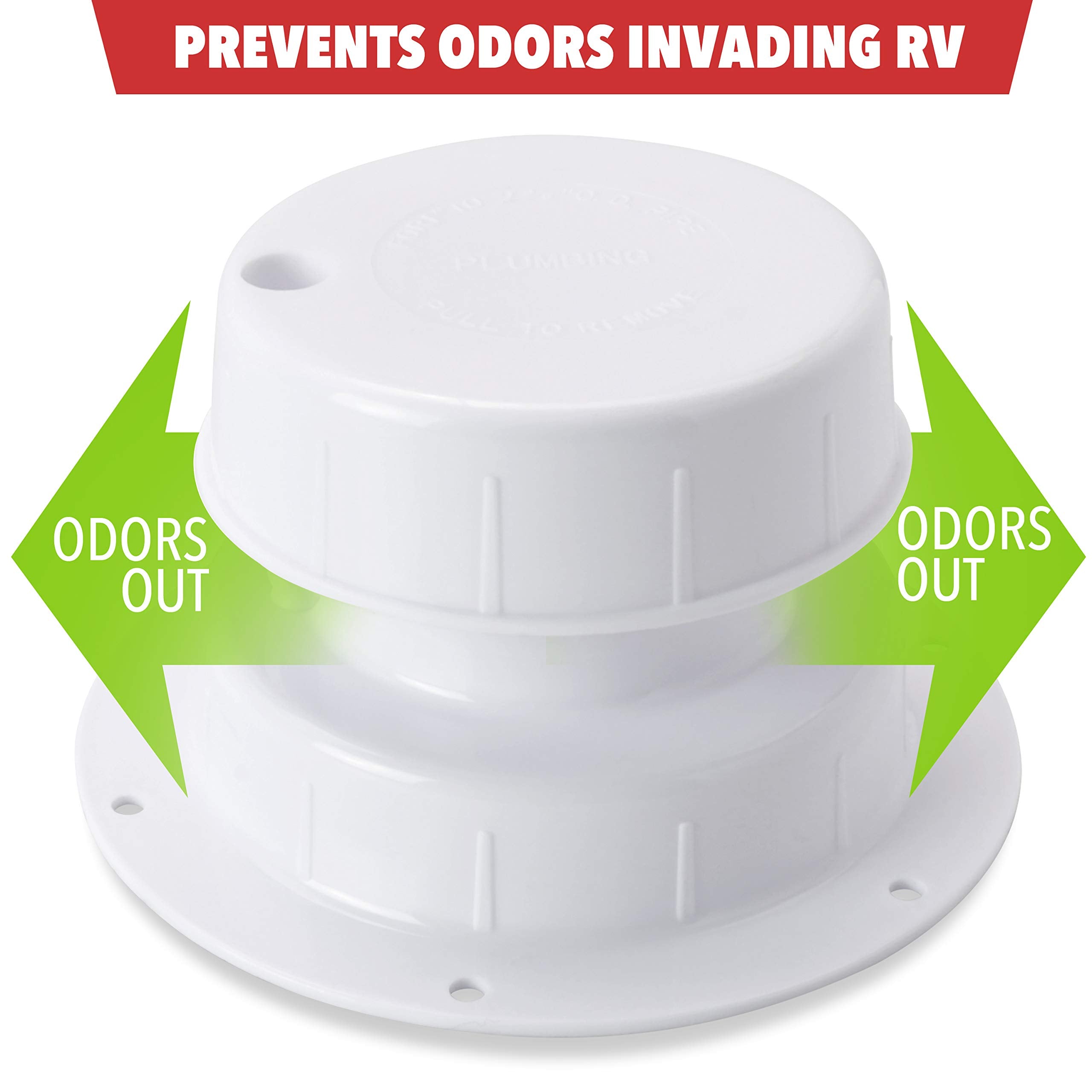 Leisure Coachworks Rv Plumbing Vent Cap, Sewer Vent Cap, Plastic Roof Cover For Trailer Camper 1 To 2 3/8 Inch- White