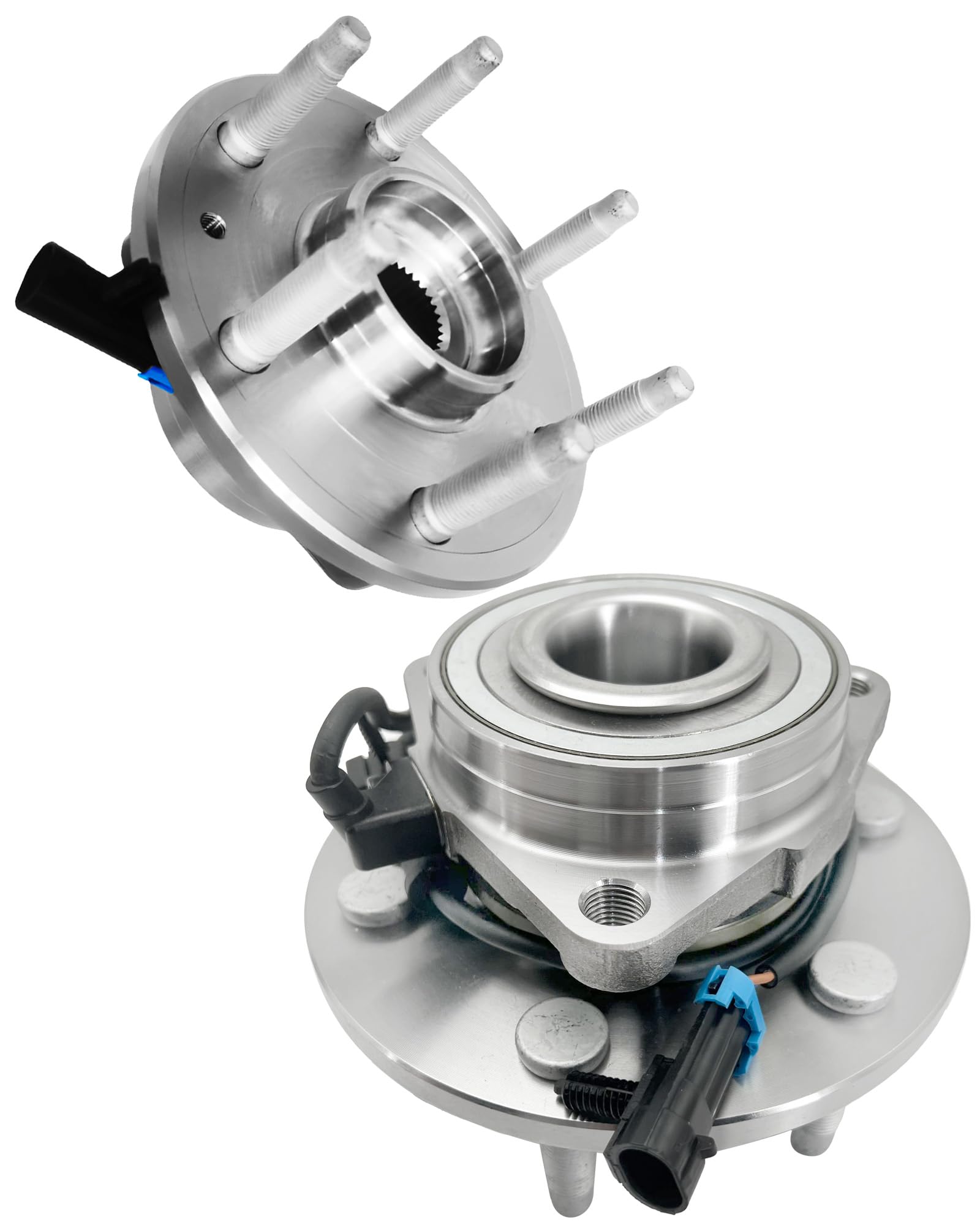 AspLigo 2Pcs 515036 Front Wheel Bearing Hub Assembly Fit for Chevy Express Silverado Suburban 1500 2500 Tahoe Avalanche, for Cad