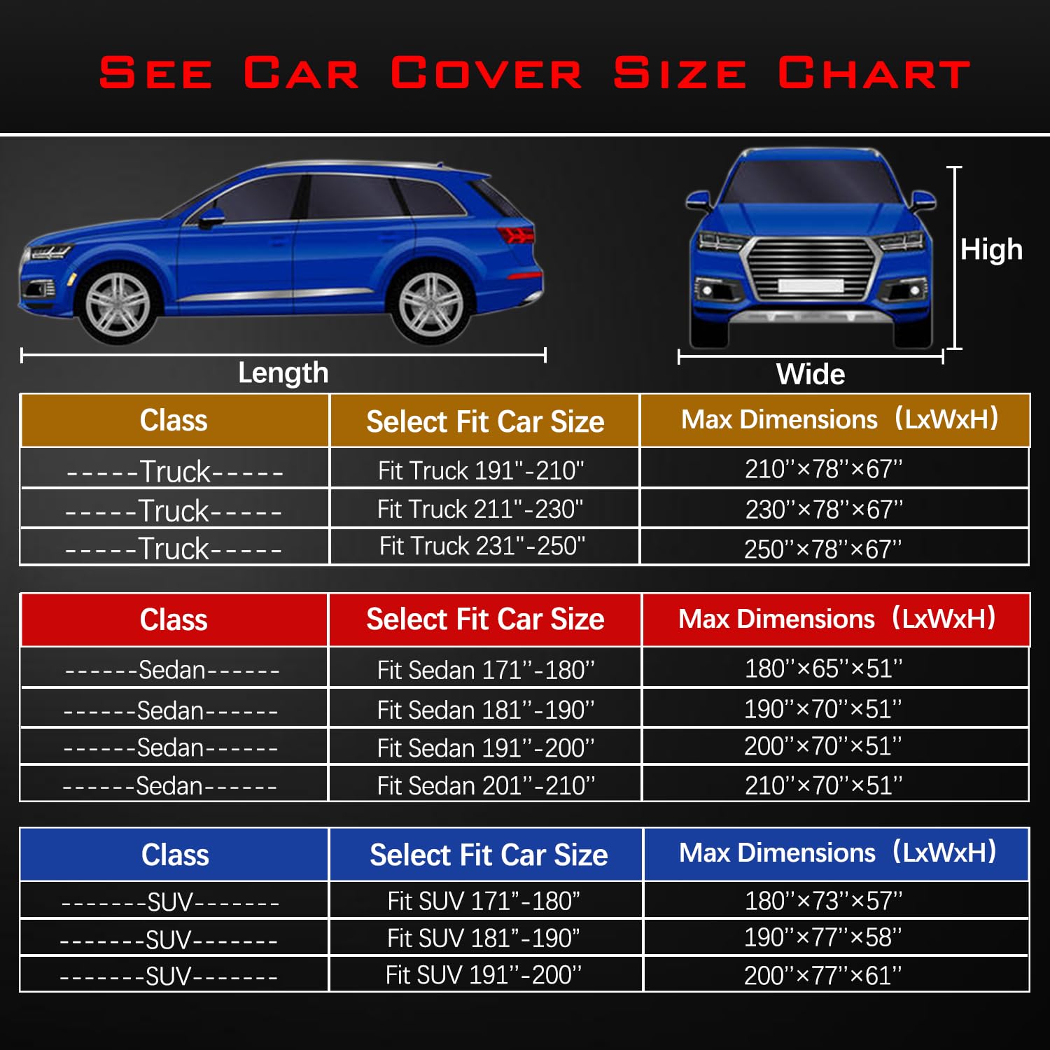 Oweeio 30 Layers Car Cover For Automobiles All Weather Waterproof, Outdoor Snowproof Uv Protection Windproof, Door Zipper, Soft