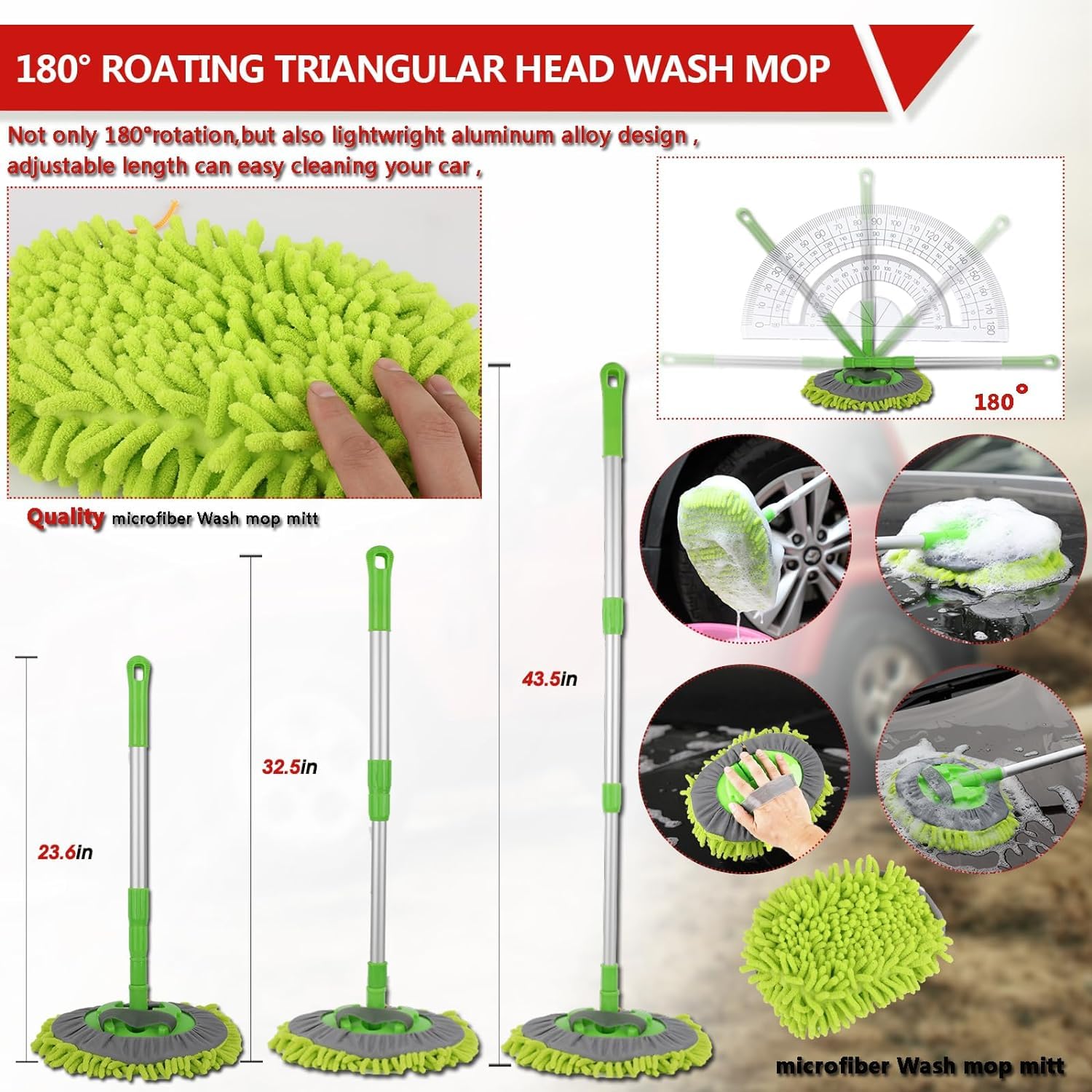 GASLIKE 63PCS Car Wash Cleaning Kit with Foam Gun, Long Handle Brush & Handheld Vacuum for Complete Car Detailing