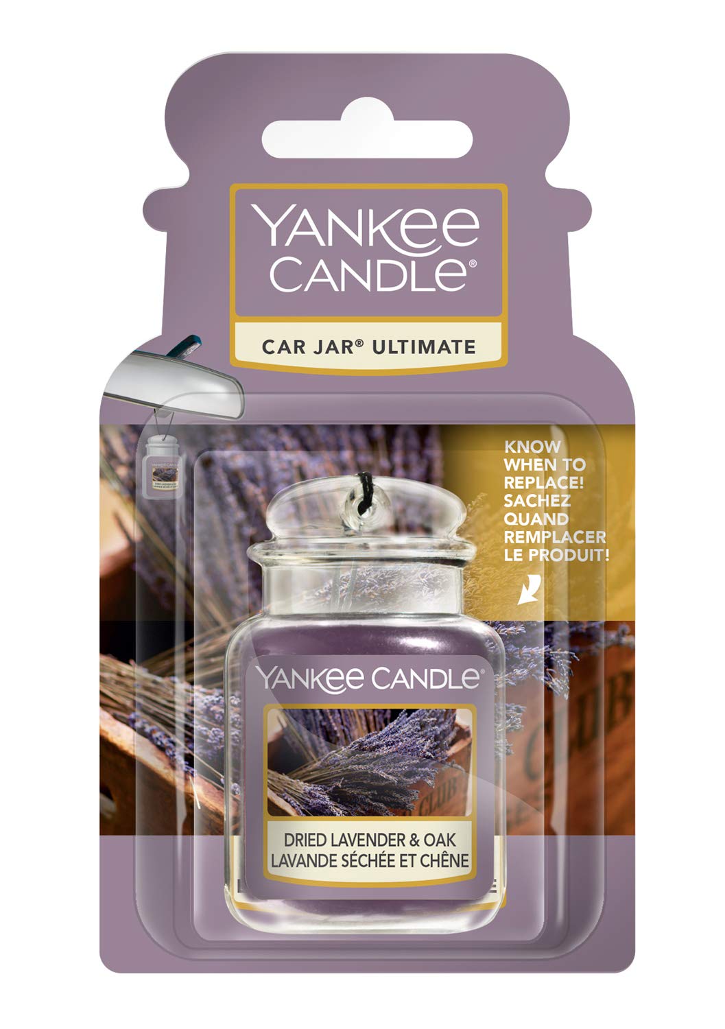 Yankee Candle Car Jar Air Freshener, Dried Lavender and Oak, Farmers Market Collection