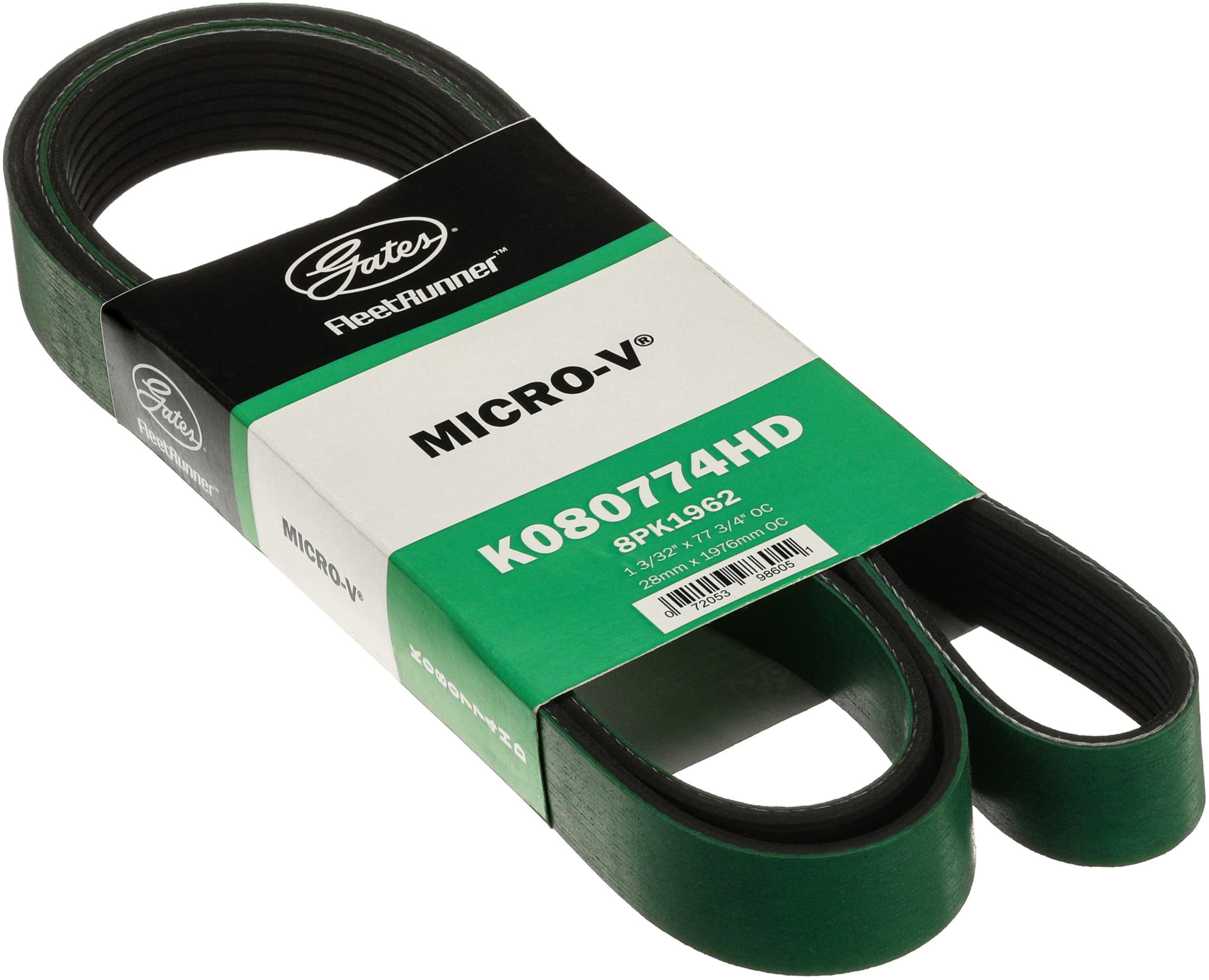 Gates K080774HD FleetRunner Micro-V Serpentine Drive Belt