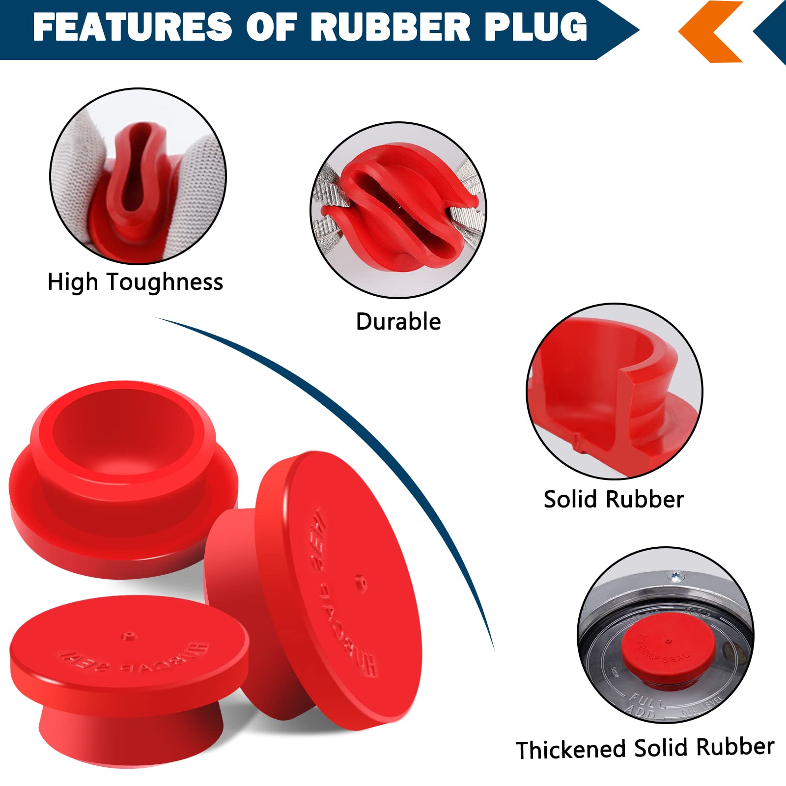 CheeMuii 20 PCS Hubcap Rubber Plugs, 1-1/8" Trailer Wheel Replacement, Model 359-5990, Durable and Reliable