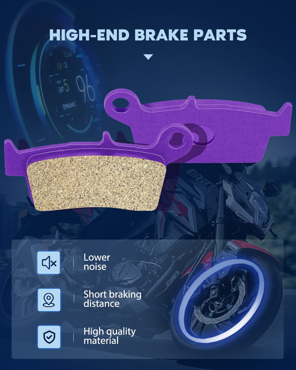 Eccpp Brake Pads For Kawasaki Kx250F Kx450F Klx450R 2004-2022, For Yamaha Yz125 Yz250 Yz250F Yz450F 2003-2007, Wr250F Wr450F Wr2