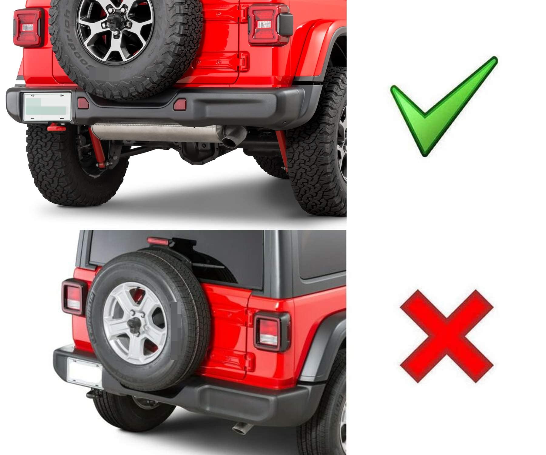 iJDMTOY Rear Bumper Reflector Lenses for 2018-up Jeep Wrangler JL, Smoked Lens, OE-Spec Assembly