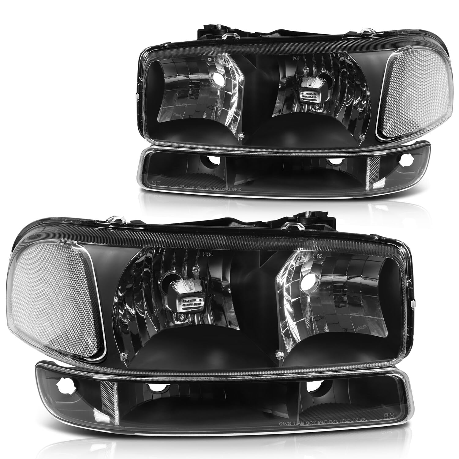 OCPTY Headlight Assembly Pair Fit For GMC Sierra 1500 1999-2007 Bulbs Not Included