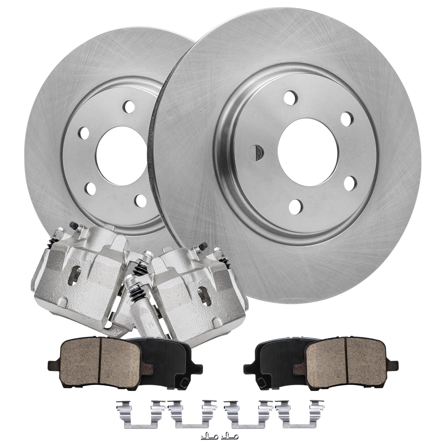 Detroit Axle - Front Brake Kit for 2004-2005 2009-2012 Chevy Malibu, 2006-2010 Pontiac G6, 2007-2009 Saturn Aura Disc Brake Roto