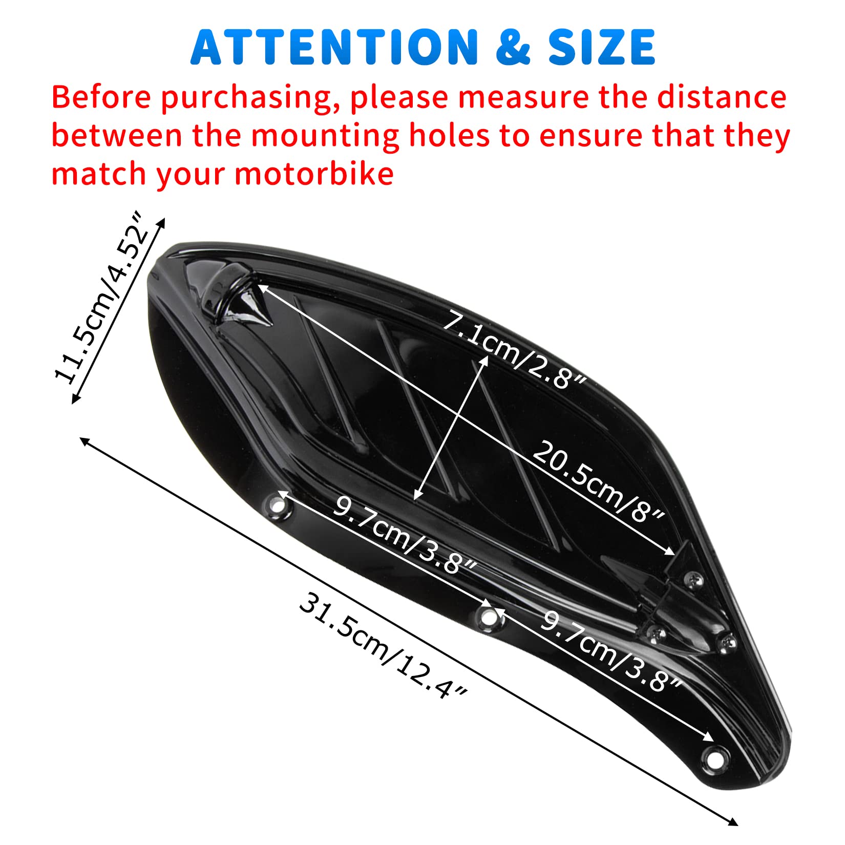 Adjustable Air Deflector, PSLER Side Wing Deflectors Fairing Air Deflector for Touring Street Glide, Electra Glide, Trike, Ultra
