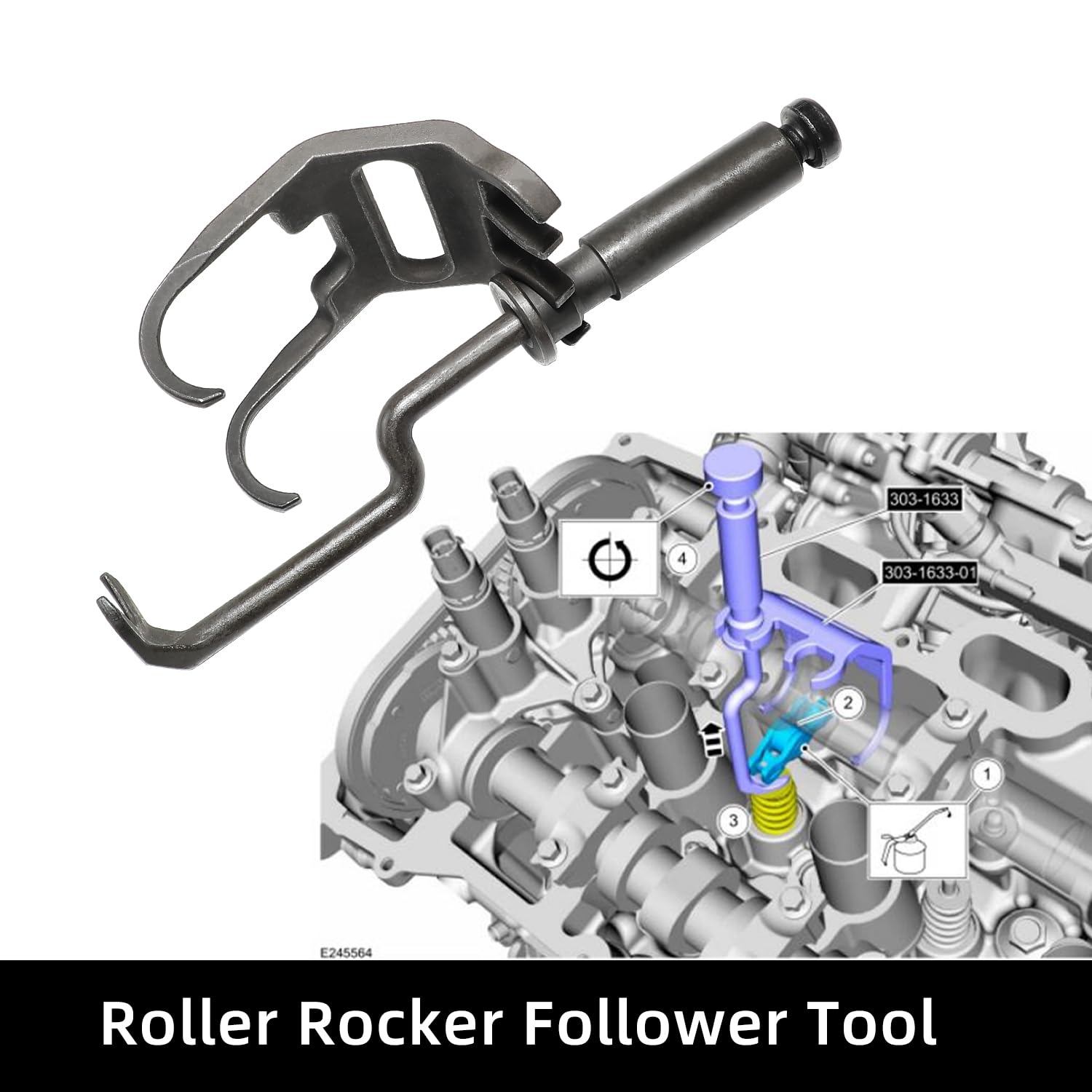 DPTOOL Camshaft Alignment Tool Kit for Ford 3.5L EcoBoost V6 - 303-1655/303-1633, Vibration Damper Pulley Holder