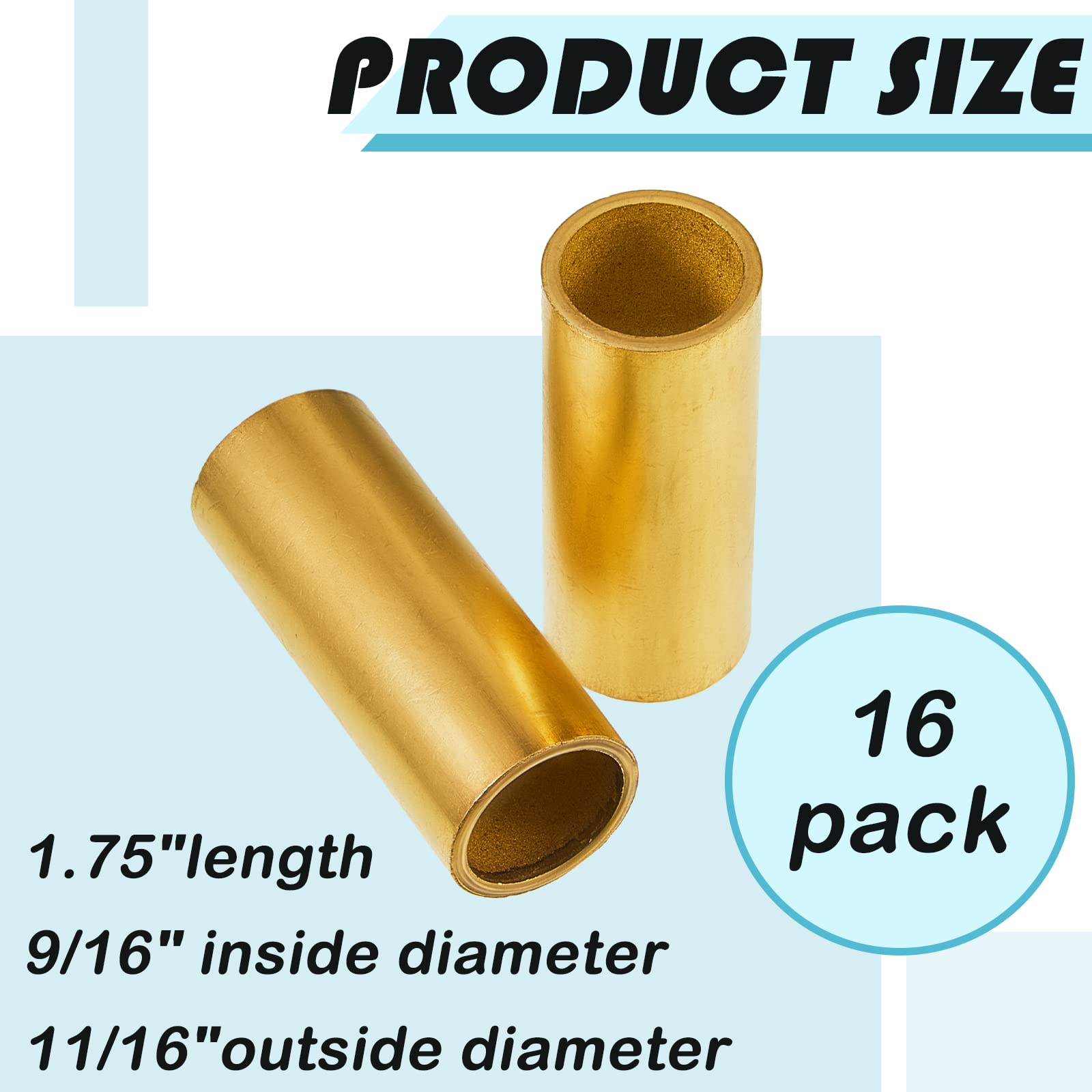 Dunzy 16 Pcs Trailer Leaf Spring Bushing Kit Shackle Bushings Brass Bushings Trailer Axle Bushing Tools for Trailer Axle Replace