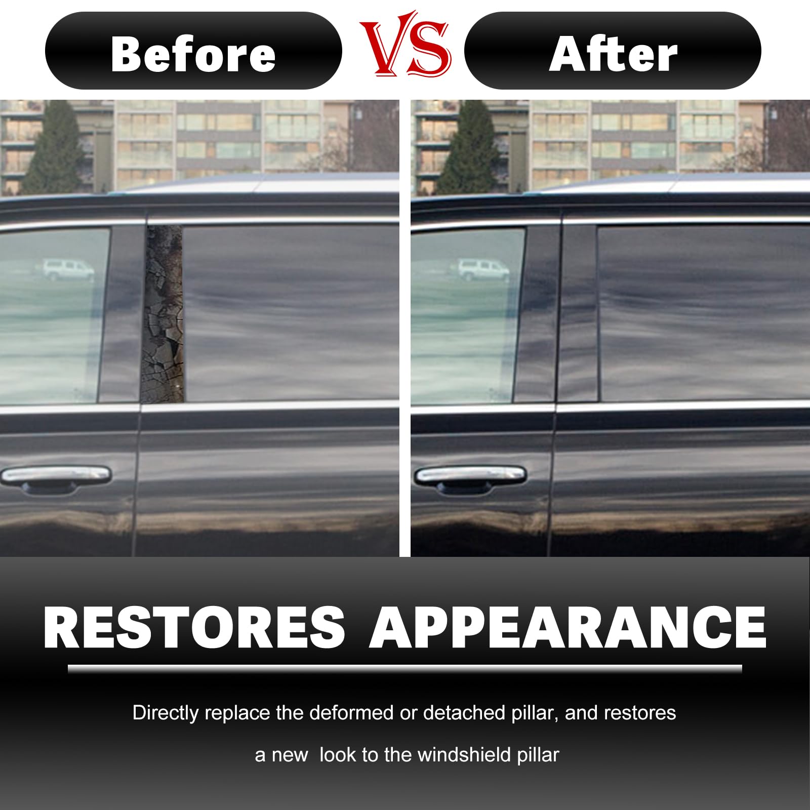 926-243 Rear Driver Side Forward Door Applique Window Trim Molding Compatible with Cadillac Escalade/ESV Fit for Chevrolet Tahoe