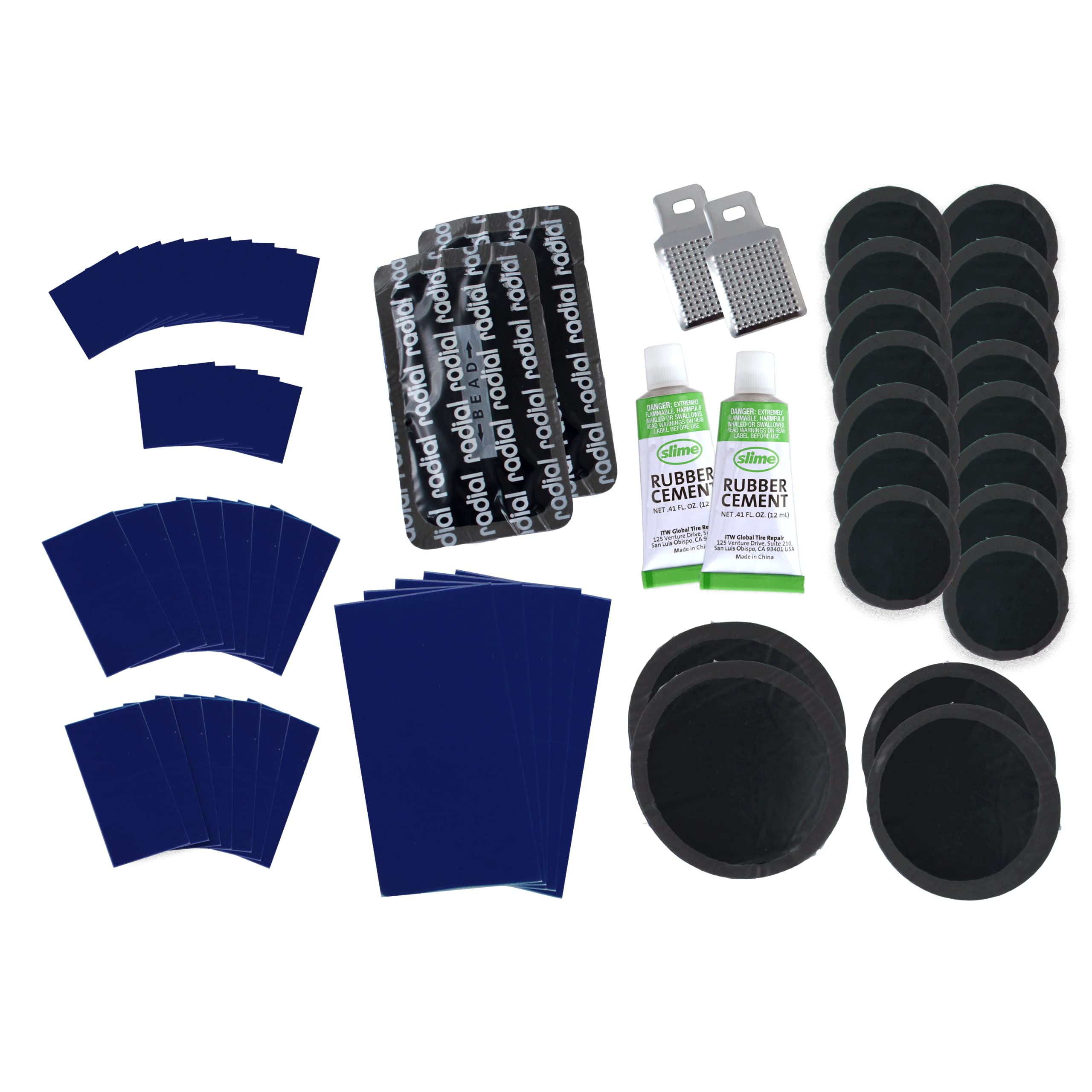 Slime 2033 Rubber Patch Kit - 56 Patches, Glue & Storage Box Included
