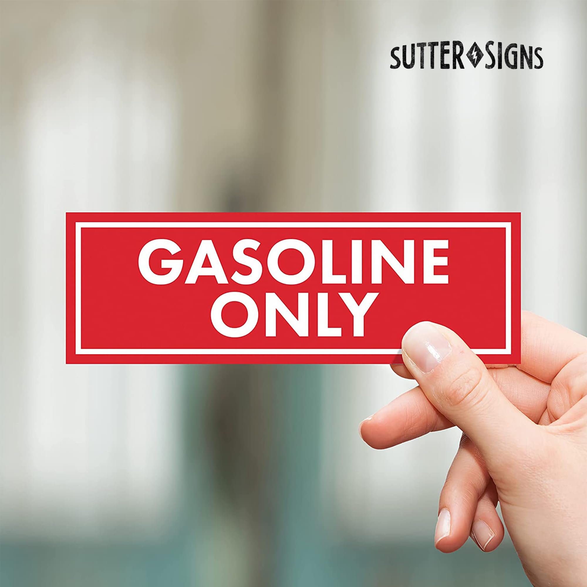 Sutter Signs Diesel & Gasoline Only Stickers, 6x2 Inches, Weatherproof Vinyl Decals for Trucks, Tractors, Fuel Cans, Gas Caps