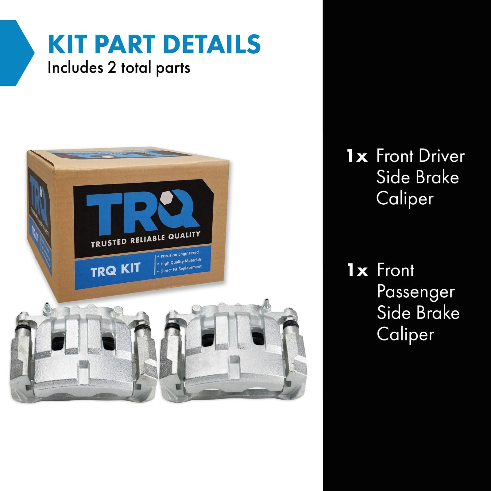 Trq Front Brake Caliper Set Compatible With 2014-2019 Jeep Cherokee