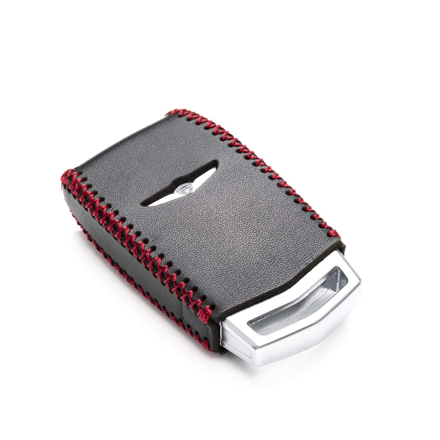 Vitodeco Genuine Leather Smart Key Fob Case Cover Protector With Leather Key Strap Compatible For 2017-2020 Genesis G70, G80, G9
