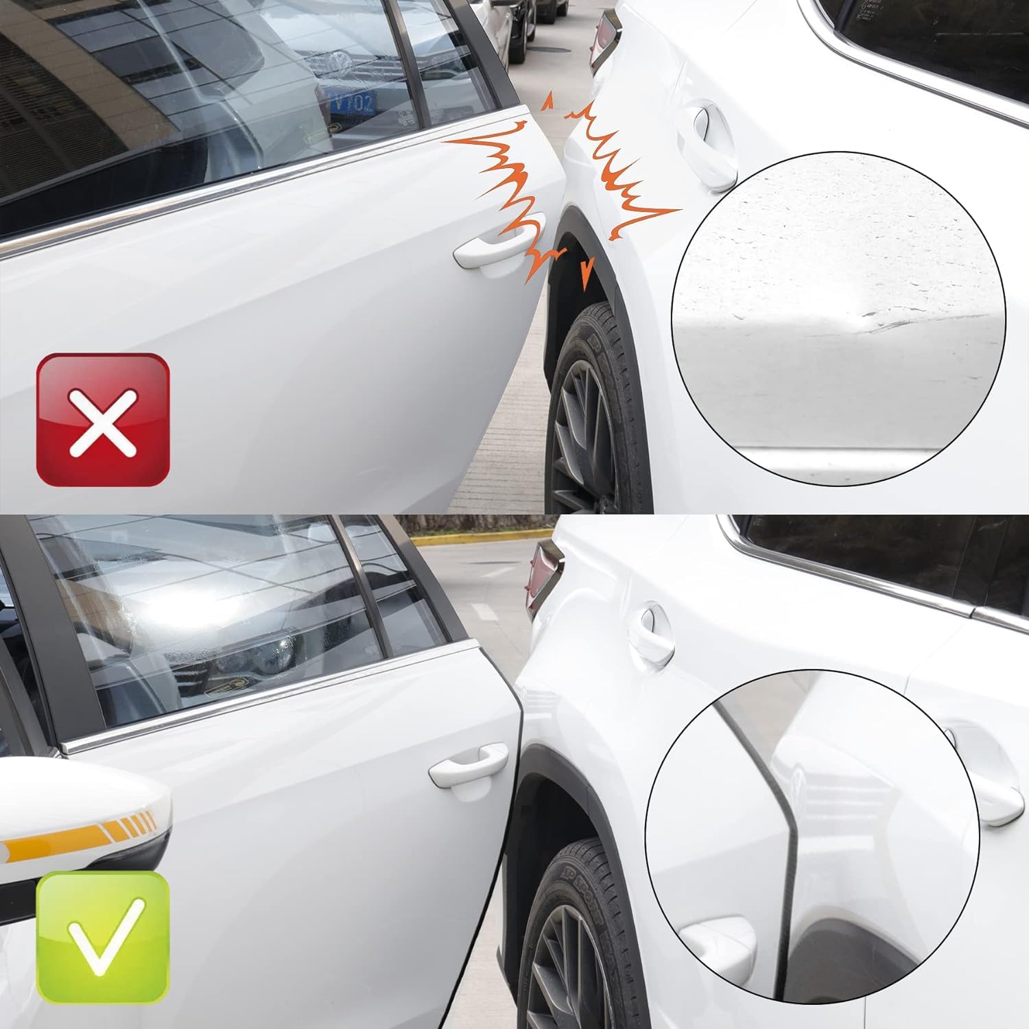 Singaro 33Ft (10M) Car Door Edge Guard, No Glue Car Door Entry Guard Protective Strip, Rubber Edge Trim Car Door Protector, Appl