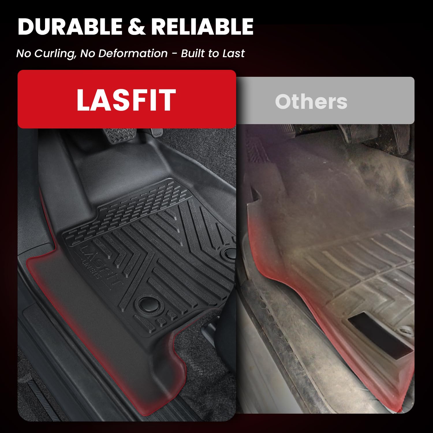 Lasfit Floor Mats For Toyota 4Runner 2025 5 Seats(Not For Hybrid), All Weather Tpe Custom Fit Floor Liner For 4Runner Sr5/Trd/Li