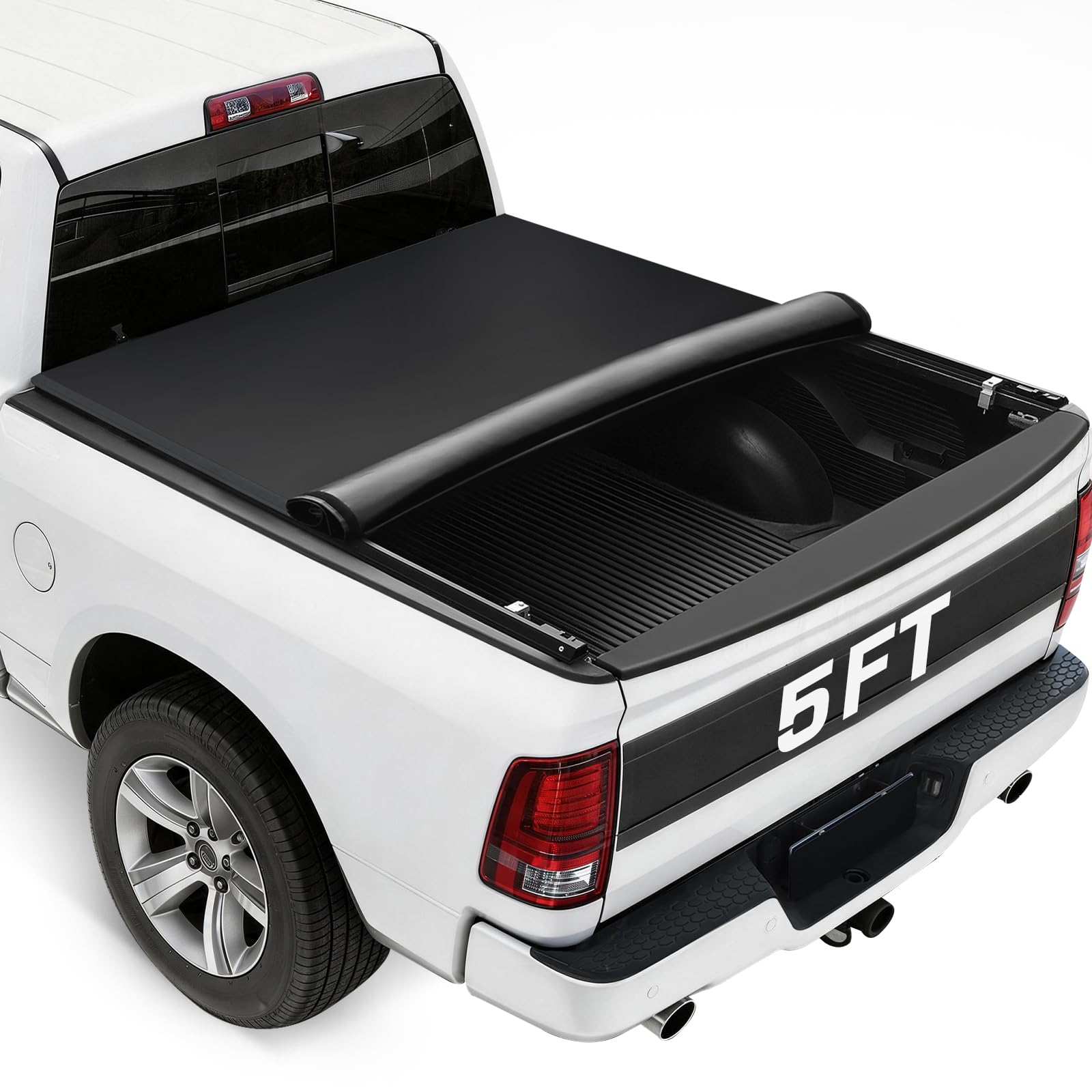 RHOBRA Soft Roll-up Truck Bed Tonneau Cover Compatible with 2019-2026 Ford Ranger 5ft Bed, 26.5oz Vinyl Soft Truck Bed Cover, We