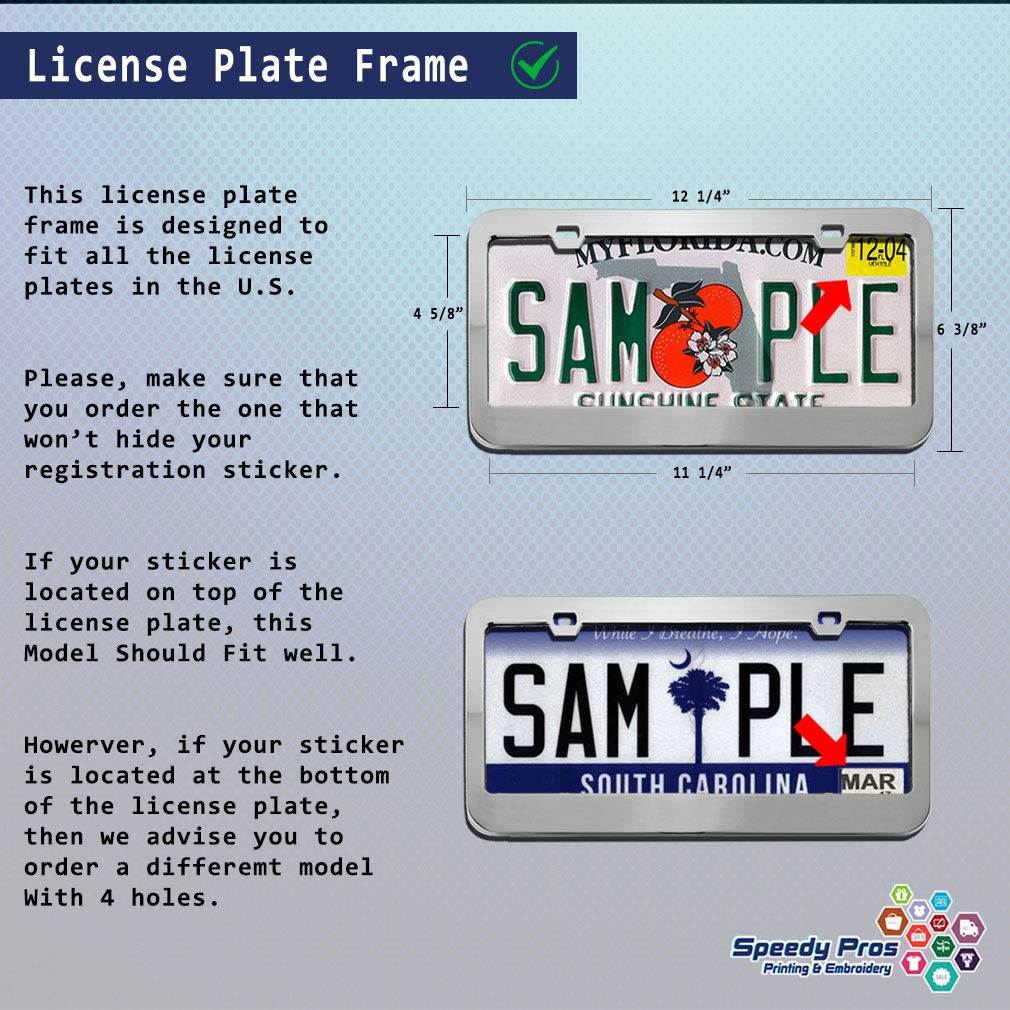 Custom License Plate Frame Custom Personalized Text Funny Metal Cute Car Accessories License Plate Holder Girl Hot Pink 2 Holes 1 Frame