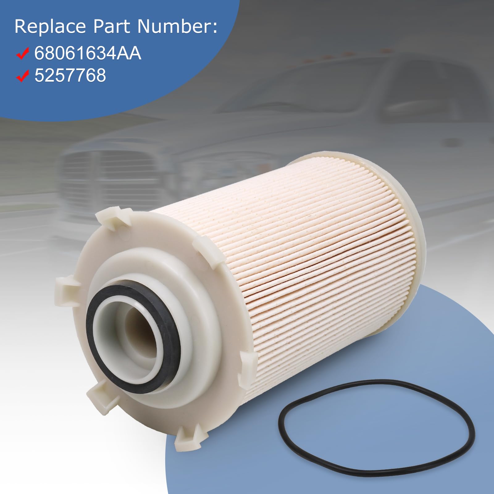 Carmocar Fuel Filter Water Separator 68061634Aa Repacement For 2007-2009 Dodge Ram 2500 3500 6.7L Cummins Diesel, 2008-2009 Dodg