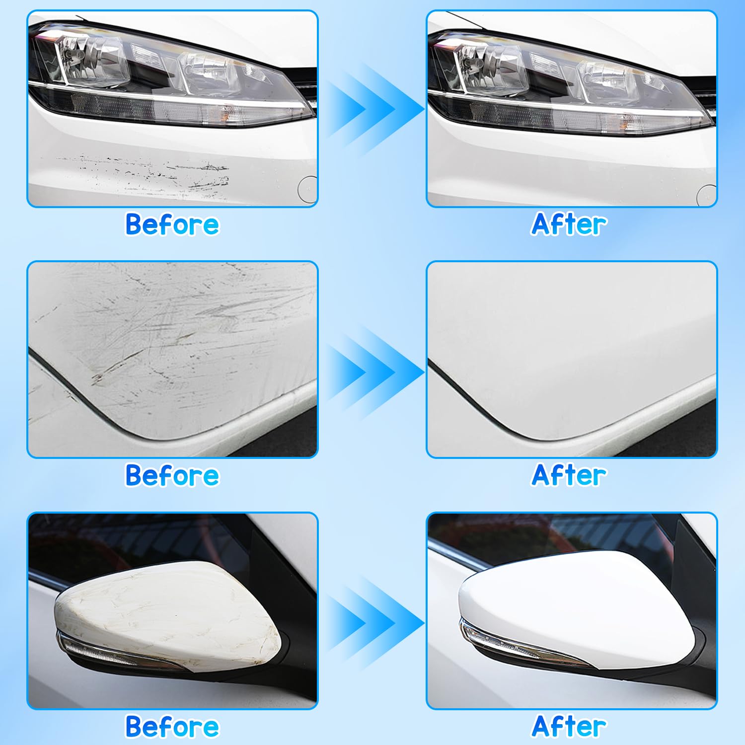 Homonth Car Scratch Repair Wax, Car Scratch Remover, Car Buff Out Scratch,Car Paint Scratch Repair, Car Wax Scratch Kit, Multi-E