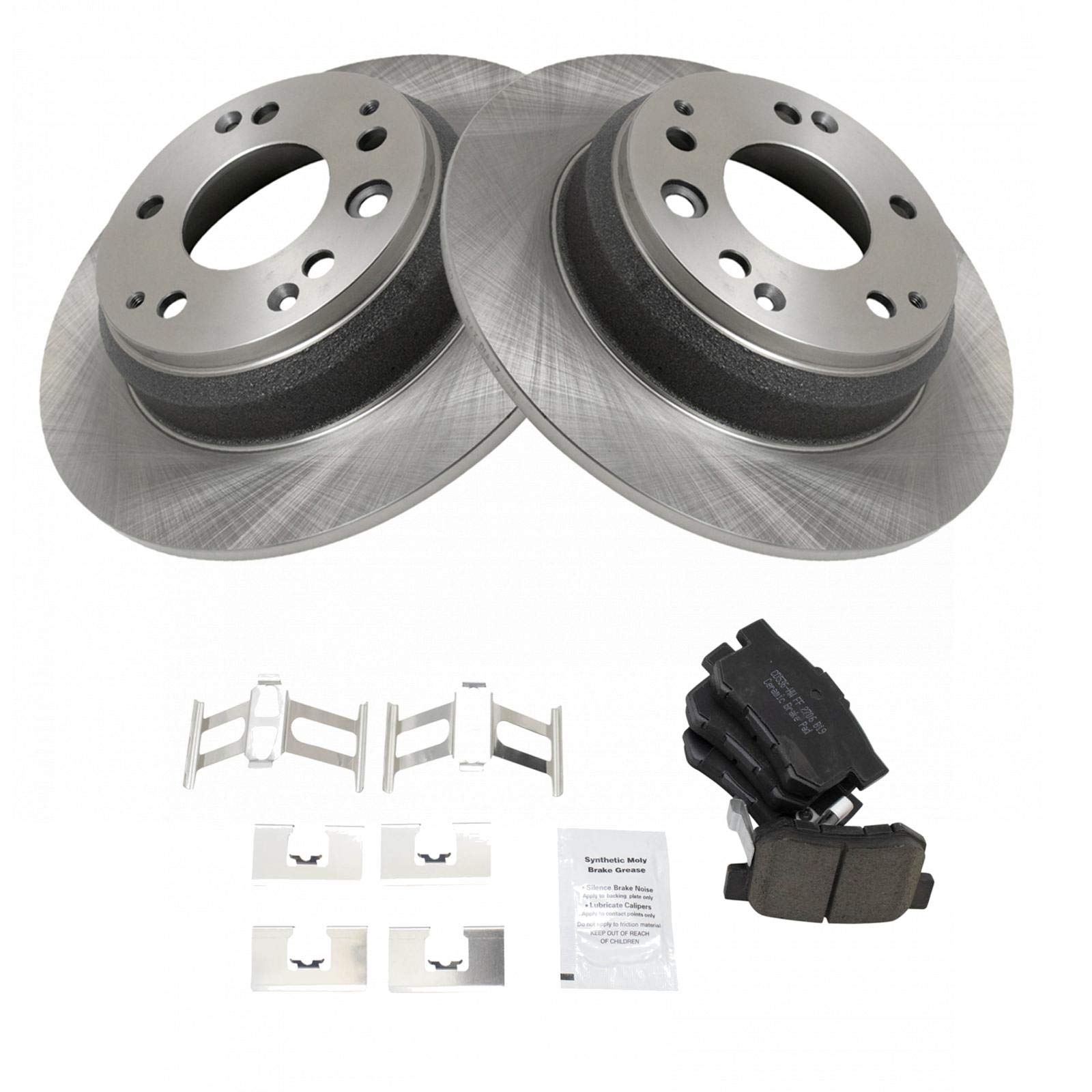 Trq Rear Brake Pad & Rotor Kit Brake Pads Brake Rotor Ceramic Compatible With 1991-1995 Acura Legend 1996-1998 Rl 1995-1998 Hond