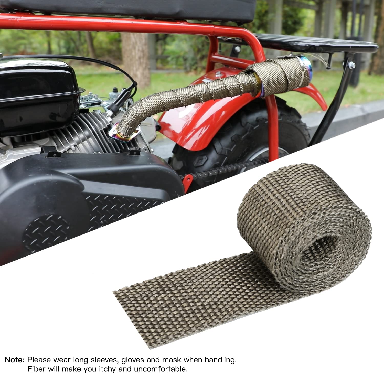 FVRITO Thickened Colorful Exhaust Header Pipe Muffler with Heat Shield Tape Kit for Non Hemi 6.5HP Predator 212cc 196cc GX160 GX