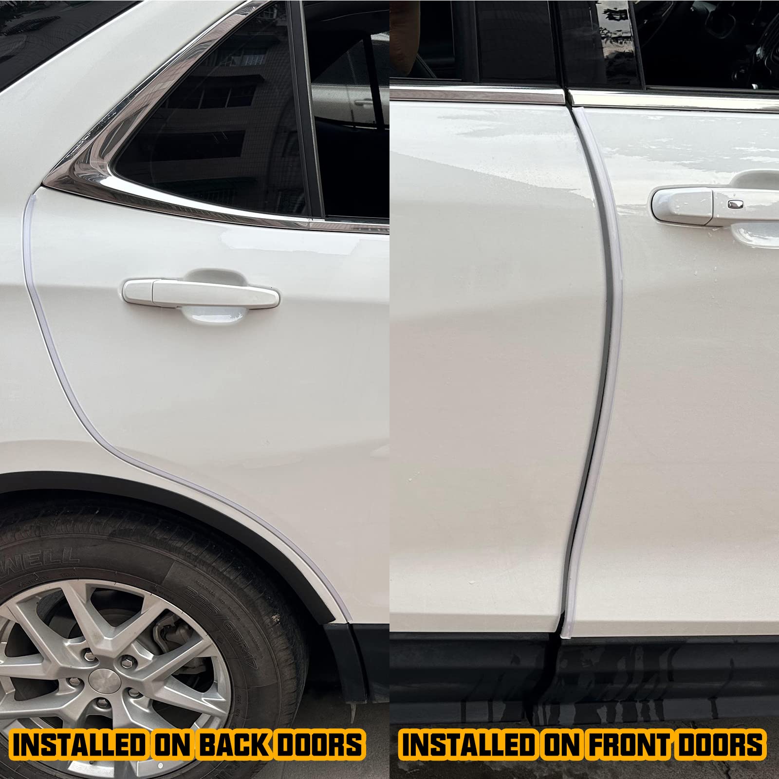 Winunite 65.6Ft(20M) Car Door Edge Guards Clear, Fit Most Vehicles, Self-Adhesive Pvc, Ultra Long, U-Shaped Automotive Trim Tran