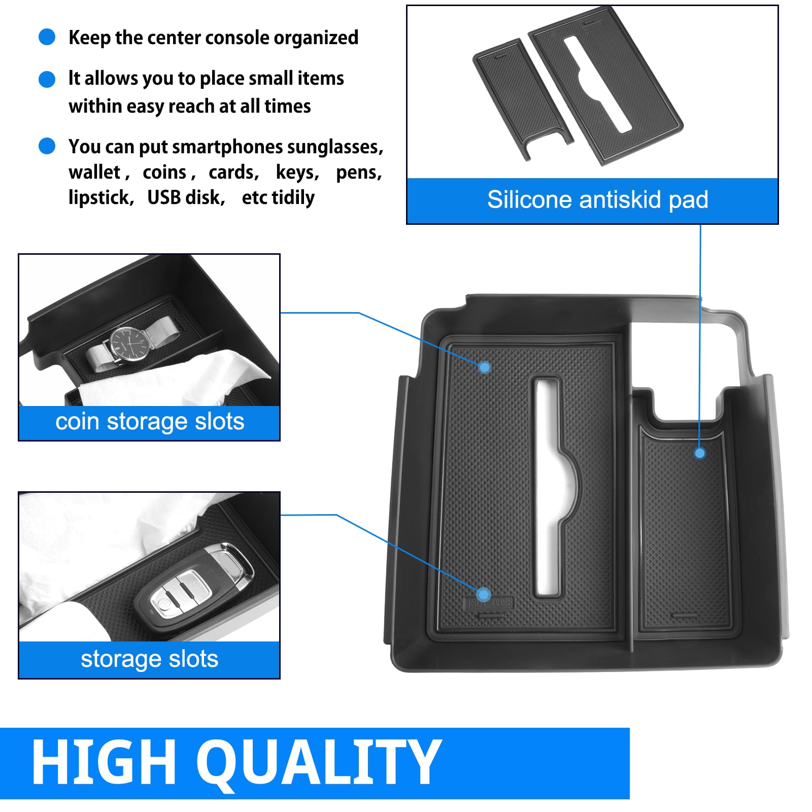 SHAOHAO Center Console Organizer Tray for 2022-2026 Nissan Frontier with Tissue Holder, Fits S, SV, Pro-X, Pro-4X, SL Models