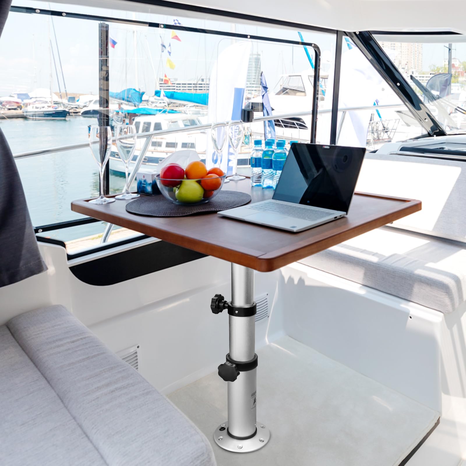 HWHongRV Adjustable RV Boat Table Pedestal, Aluminum, 17-29 Inch Height, Model HT-M02