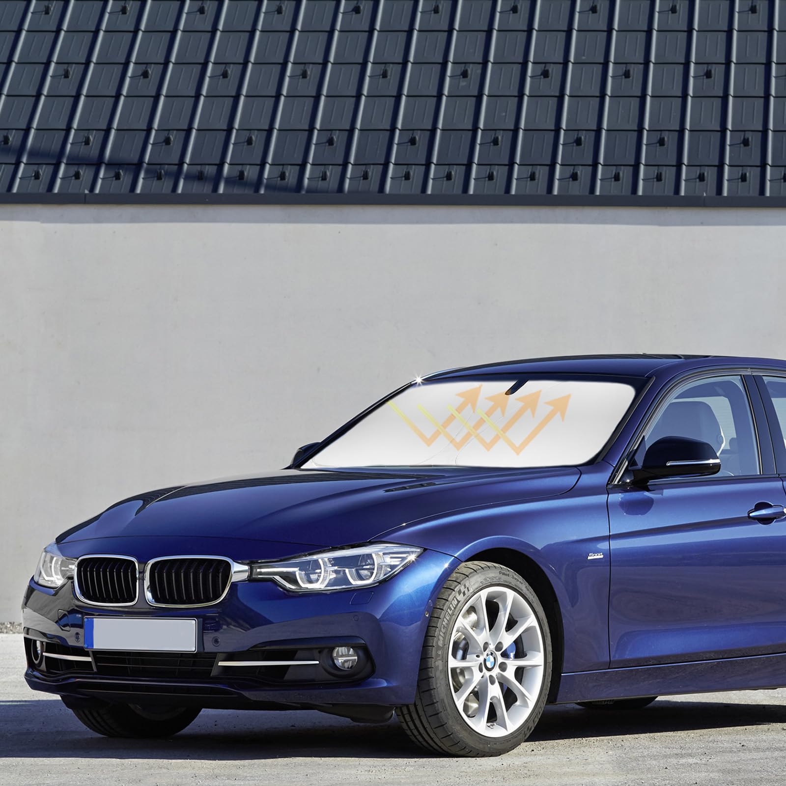 Slogento Windshield Sun Shade For Bmw 2013-2018 3 Series/F30/F31/F80/M3 Sun Shield 2-Layers Sun Visor For Bmw 328I 335I 320I 330