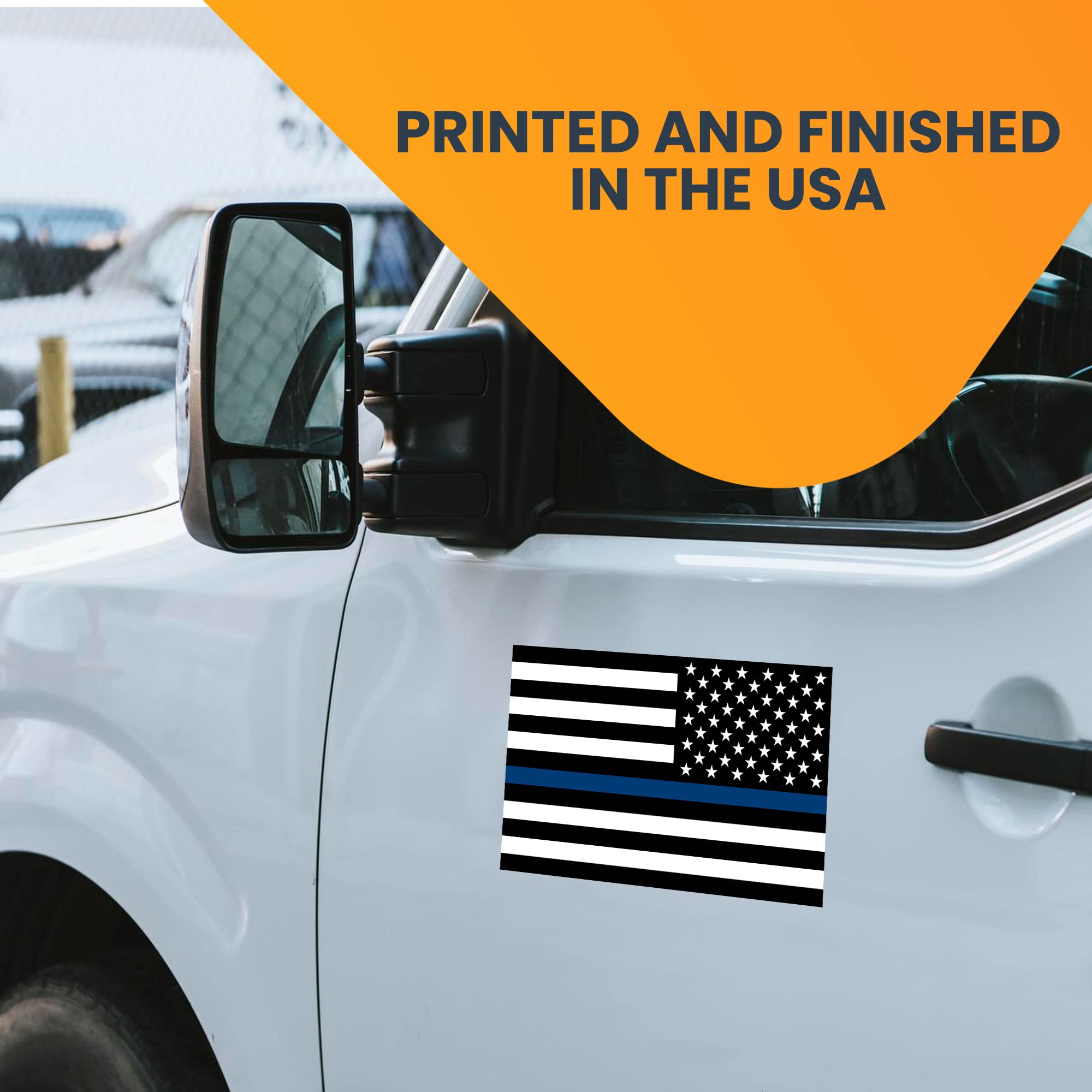Magnet Me Up Reverse Thin Blue Line American Flag Car Magnet Decal, 5X8 Inches, Heavy Duty For Car Truck Suv, In Support Of Poli