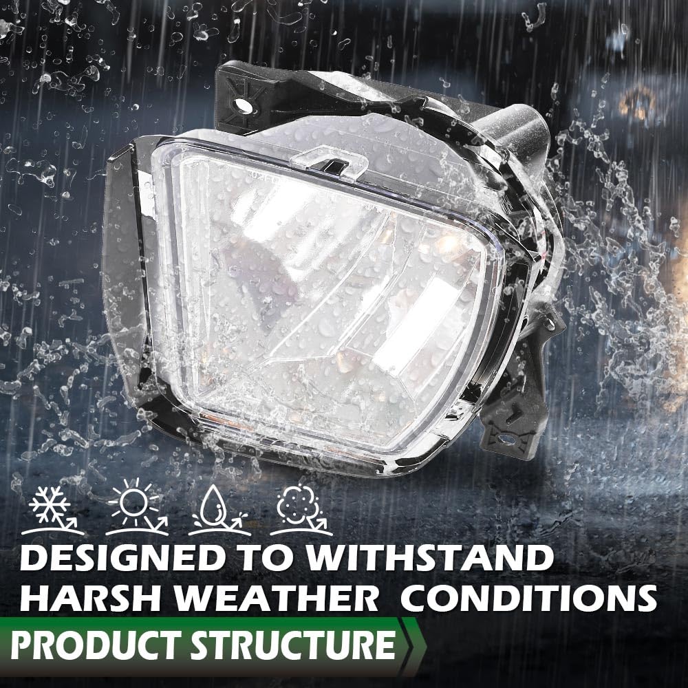 Grand Orange Fog Lights Compatible With 2013-2018 Dodge Ram 1500 Pickup/Fit 2019 Dodge Ram 1500 Classic Fog Lamp Assembly Driver