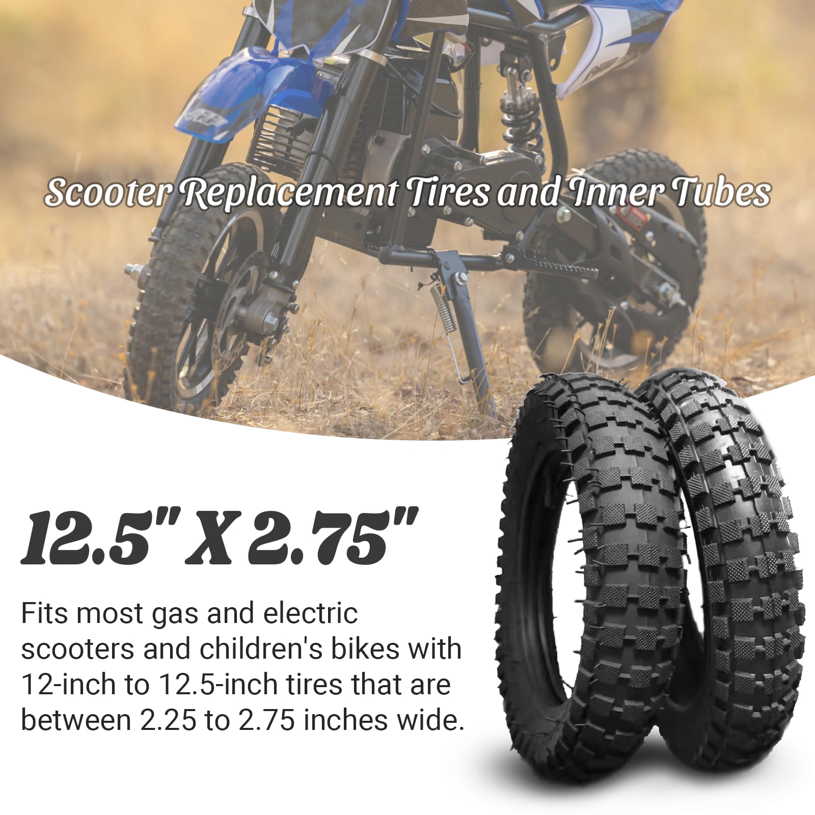 (2 Set) Ar-Pro 12.5'' X 2.75'' Scooter Replacement Tires And Inner Tubes - Tires And Inner Tubes For Schwinn And Dynacraft Elect