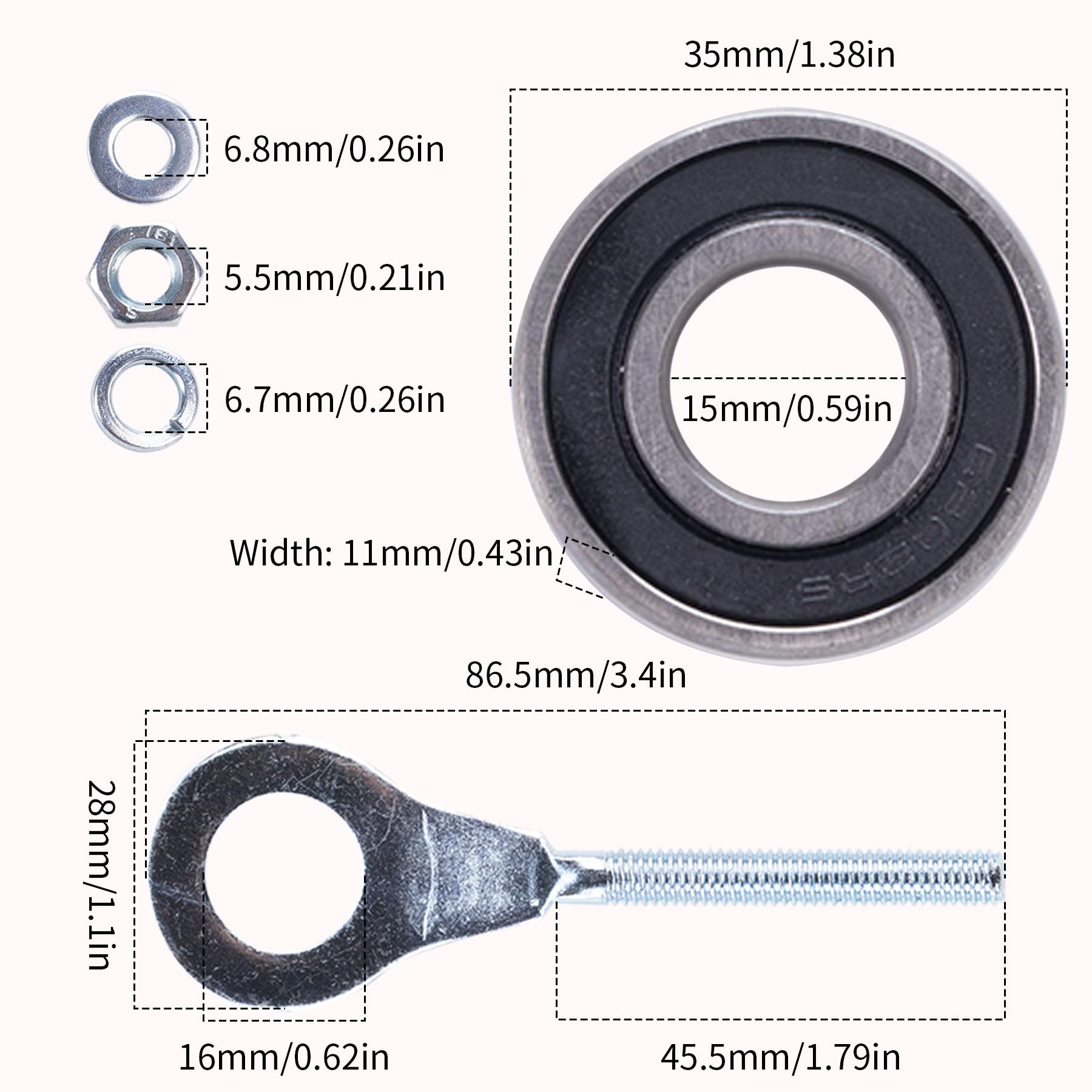 MRELC Mini Bike Wheel Bearing Set for Coleman CT200U BT200X MB165 MB200 196cc 200cc 6.5hp Powersports 6202RS
