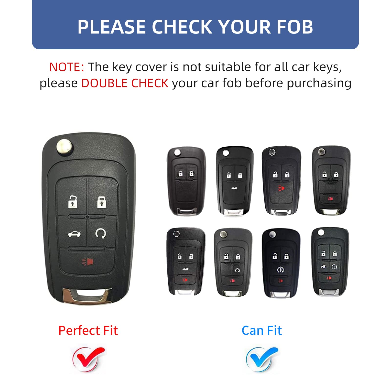 Offcurve For Chevy Key Fob Cover With Keychain, Car Key Case Fit For Chevrolet Chevy Gmc Buick Encore Terrain Malibu Camaro Cruze Impala Equinox Volt Spark Sonic Car Smart Key Accessories, Purple