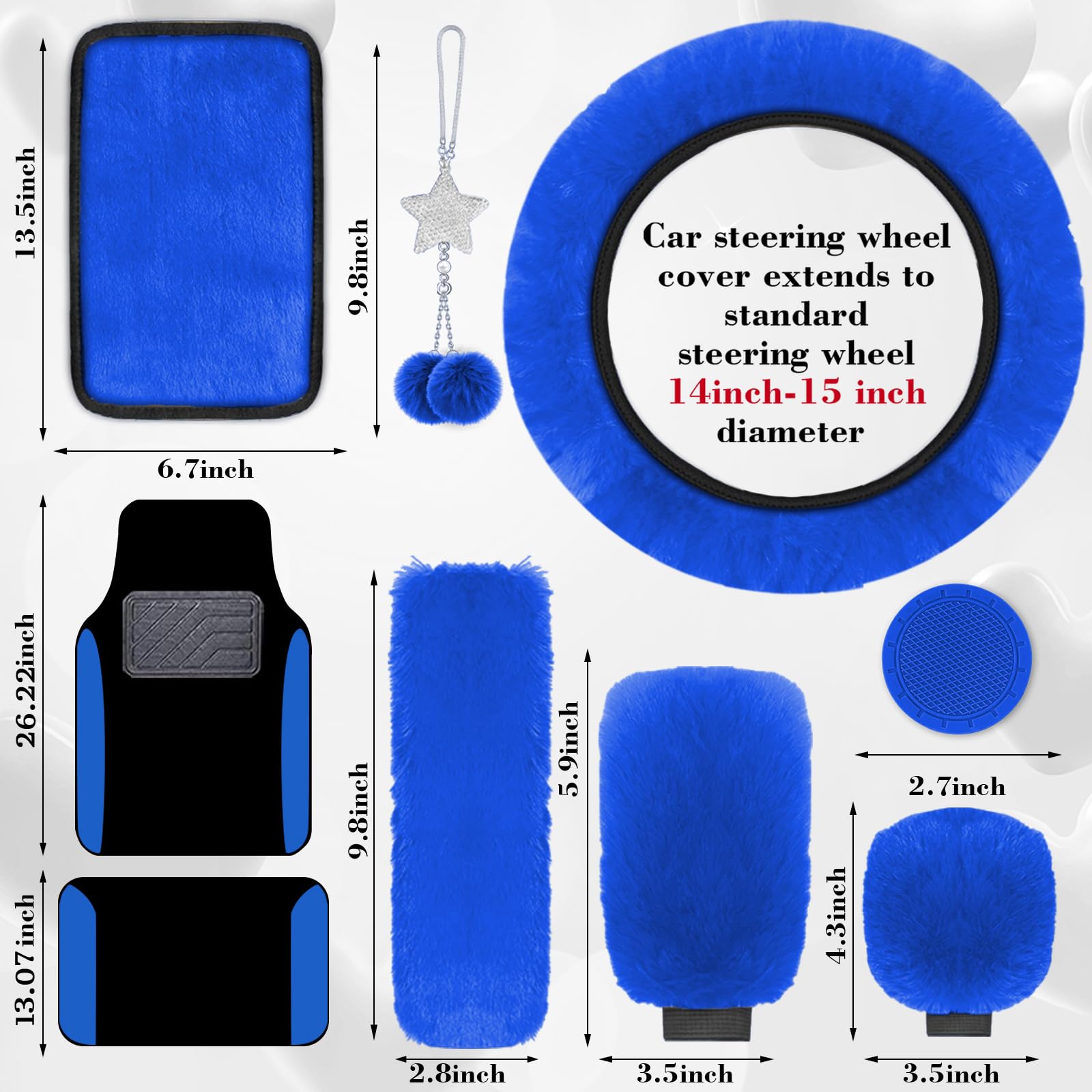 JINGSEN 21 Pcs Car Seat Covers Full Set for Women,Car Seat Covers for Car Floor Mats,3D Tyre Print with 5mm Composite Sponge Aut