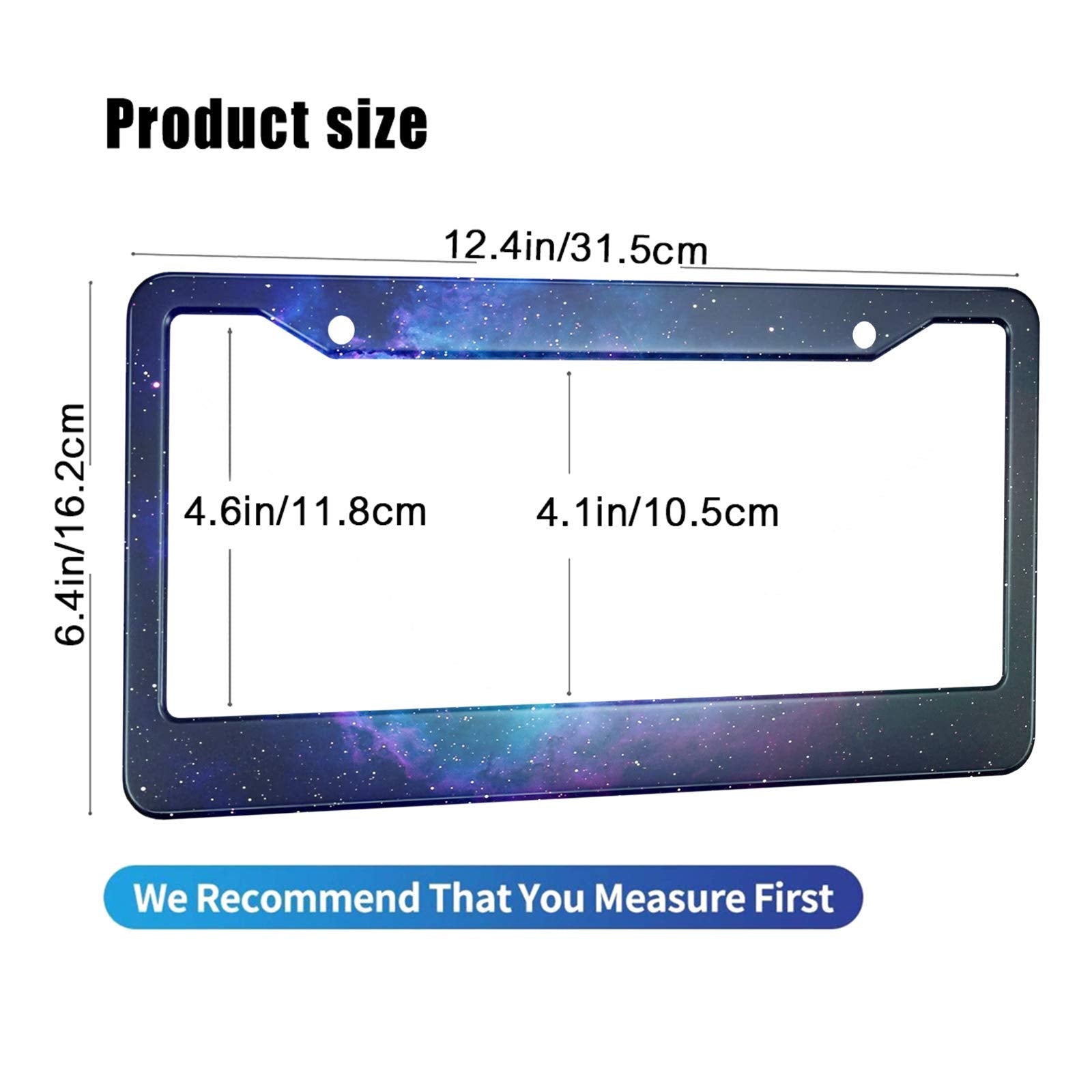 HOSNYE Starry Sky License Plate Frame Milky Way Beautiful Milky Way at Nigh Metal License Plate Cover Front Plates Frames Car Ta