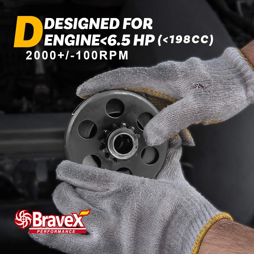 Bravex 12T Centrifugal Clutch for #35 Chain - 3/4" Bore, Fits Honda GX160/GX200, Go Kart, Mini Bike