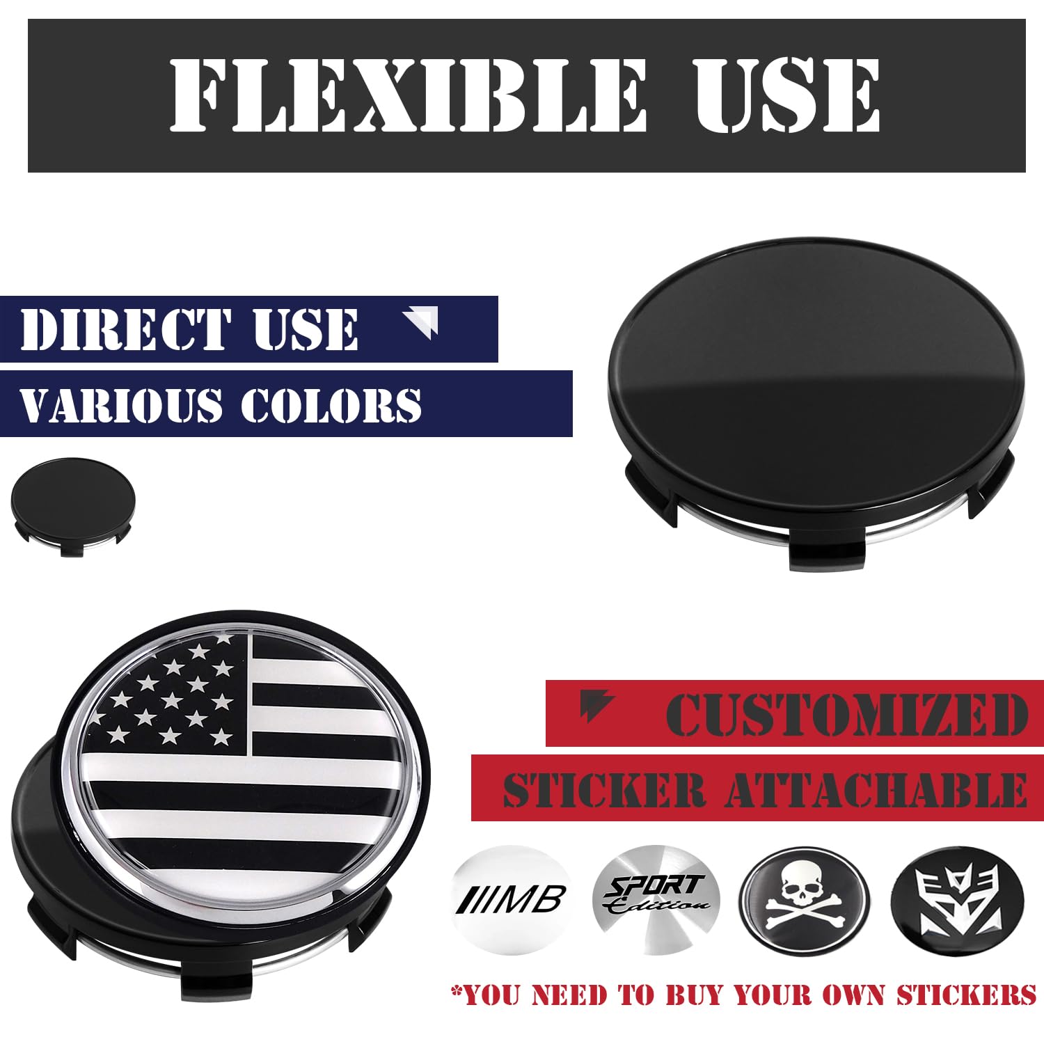 Kitspro 2.7Inch 68Mm Wheel Center Caps For Bmw 3 Series 4 Series 5 Series X Serires Z Series Rim Hub Caps 3613 6783 536, Pack Of